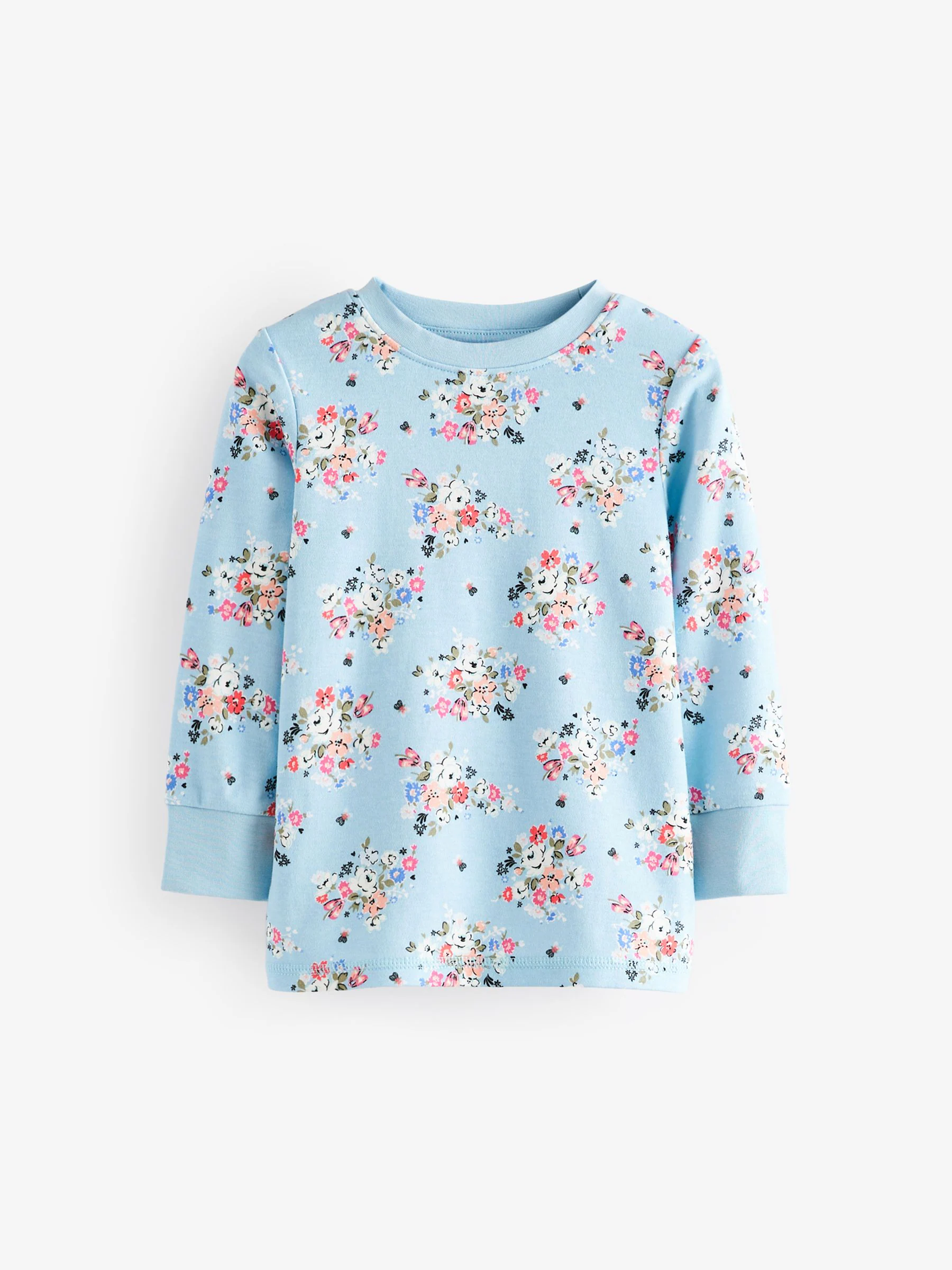 Blauw-rood gebloemd - Set van 3 pyjama's met bloemenprint