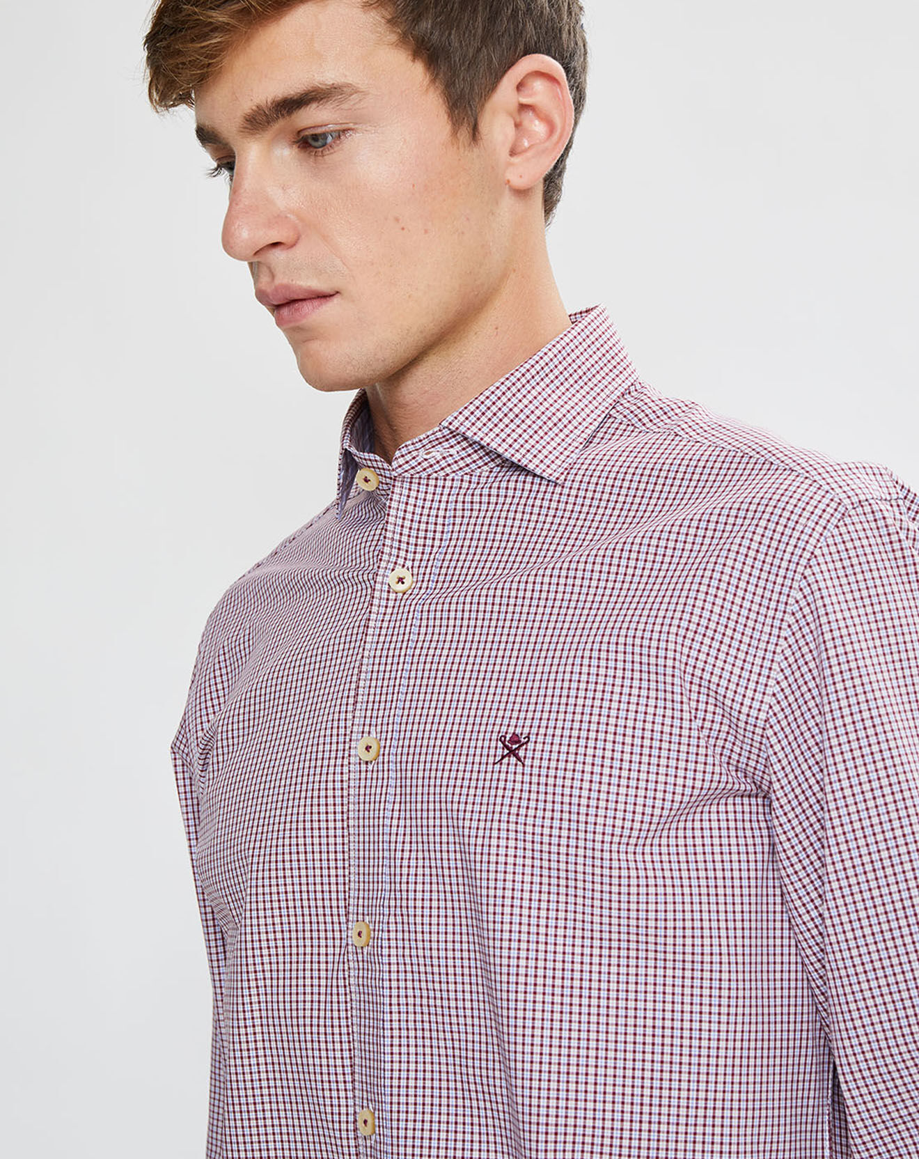 Hackett London Chemise Slim Fit à carreaux rouge