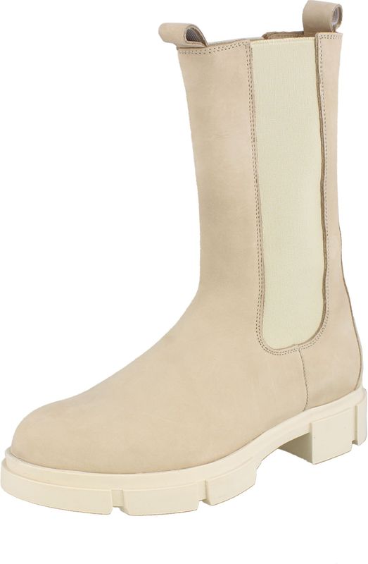 PS Poelman - Lynn - Chelsea Enkellaarzen - Licht Beige Taupe - Nubuck Leer