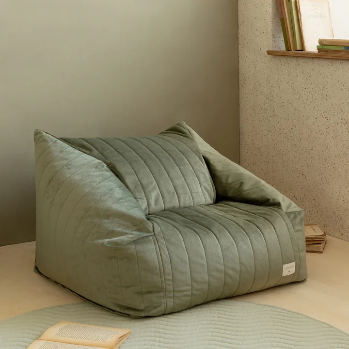 Nobodinoz - Chelsea Samt-Sitzsack, farniente yellow