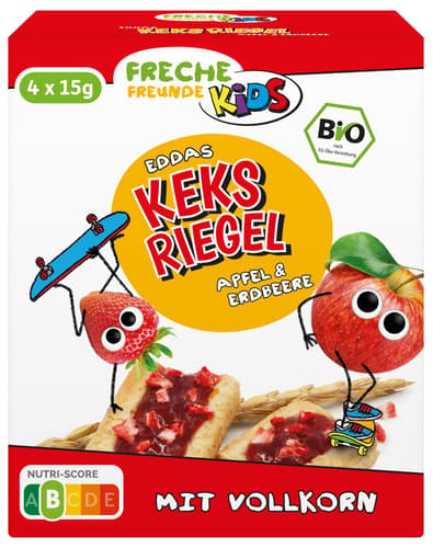 Freche Freunde Bio Eddas Keks-Riegel Apfel & Erdbeere