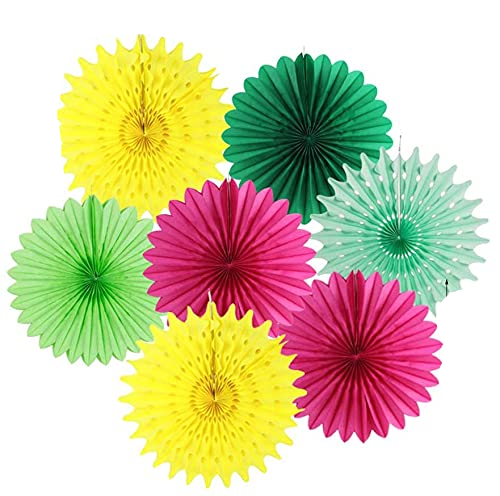 (14-tlg. Set) Sommer Party Dekoration Accessoires Ananas Pompon's / Rosetten / Flamingo Girlande / Quasten - Tropical Hawaii