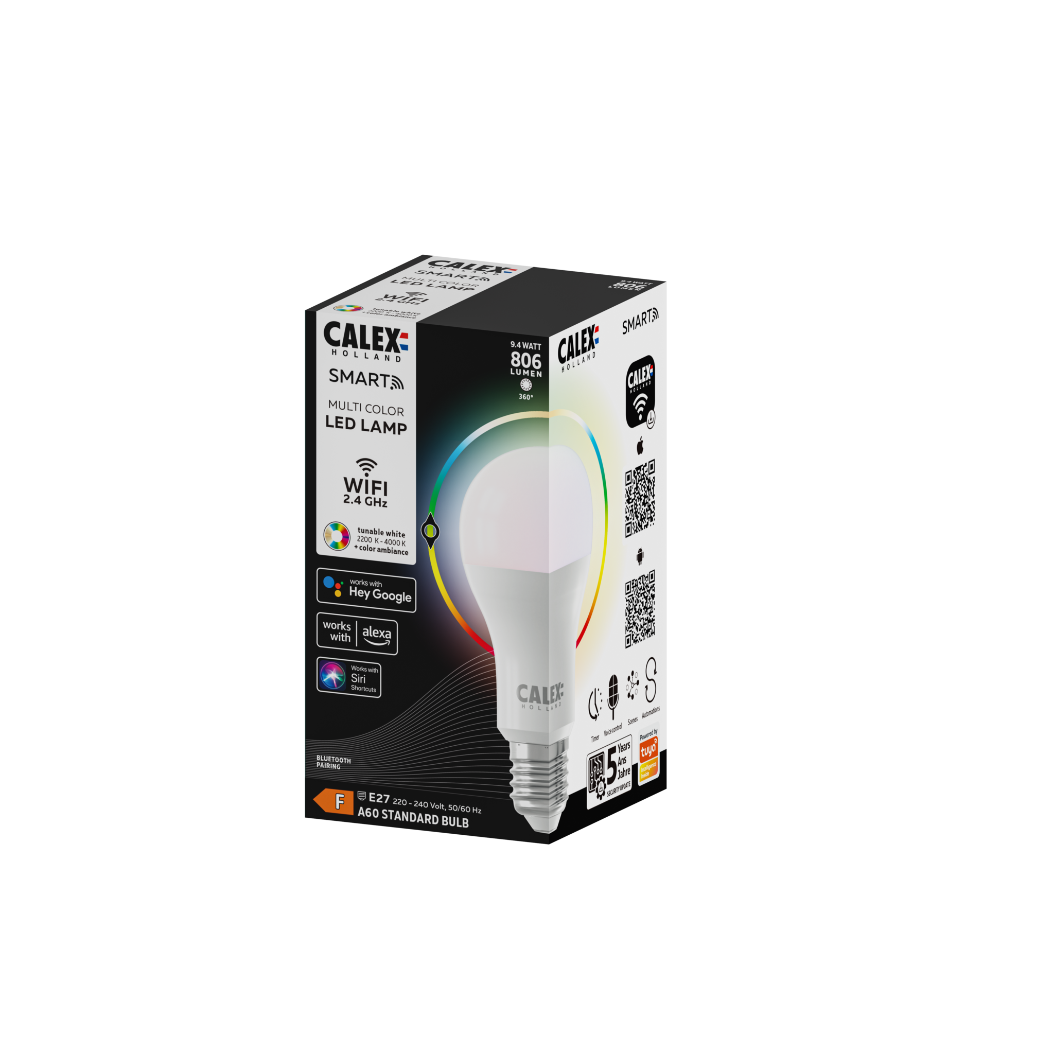 Calex E27 8.5Watt Smart Home Wifi RGB-Wit