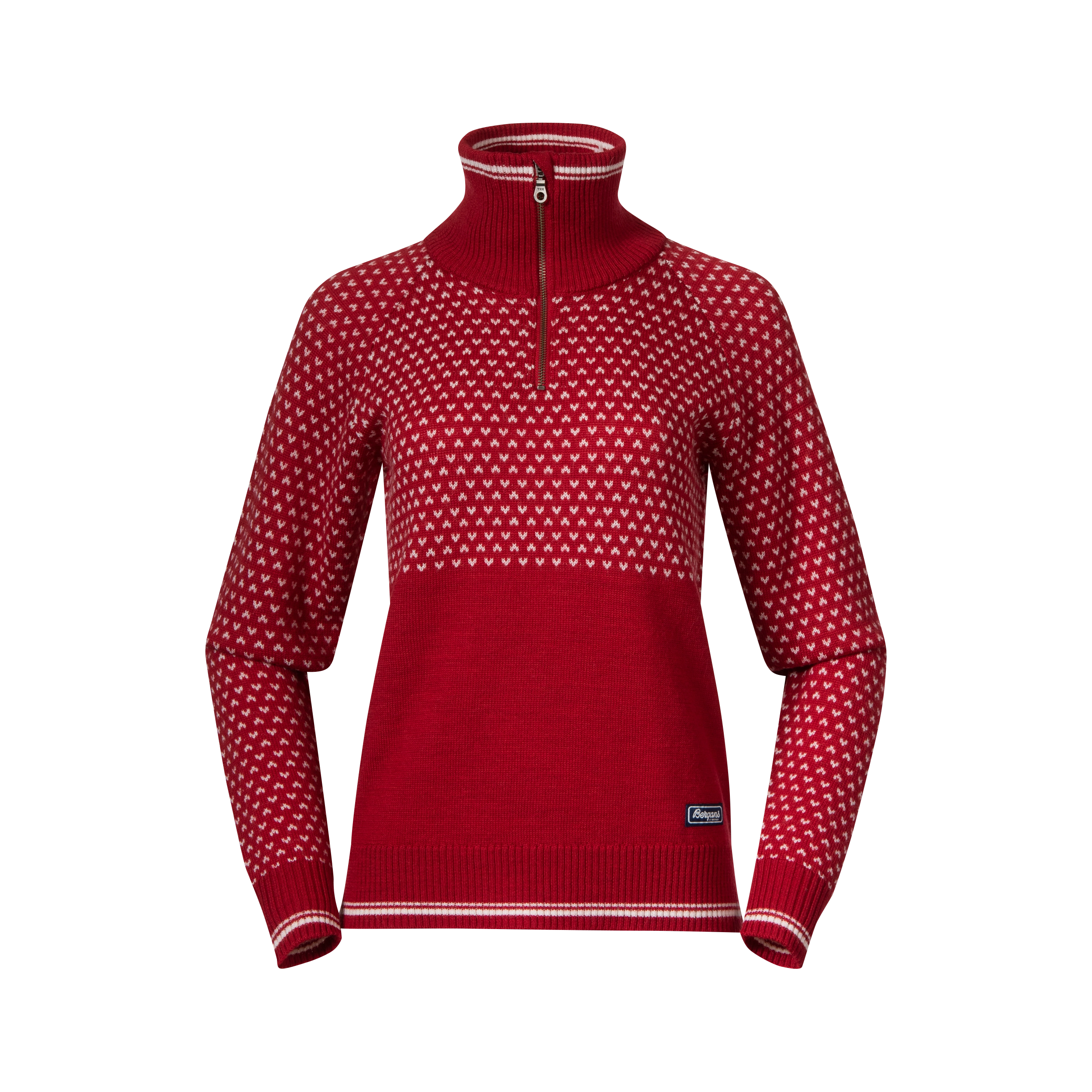 Alvdal Wool W Half Zip Red / Vanilla White