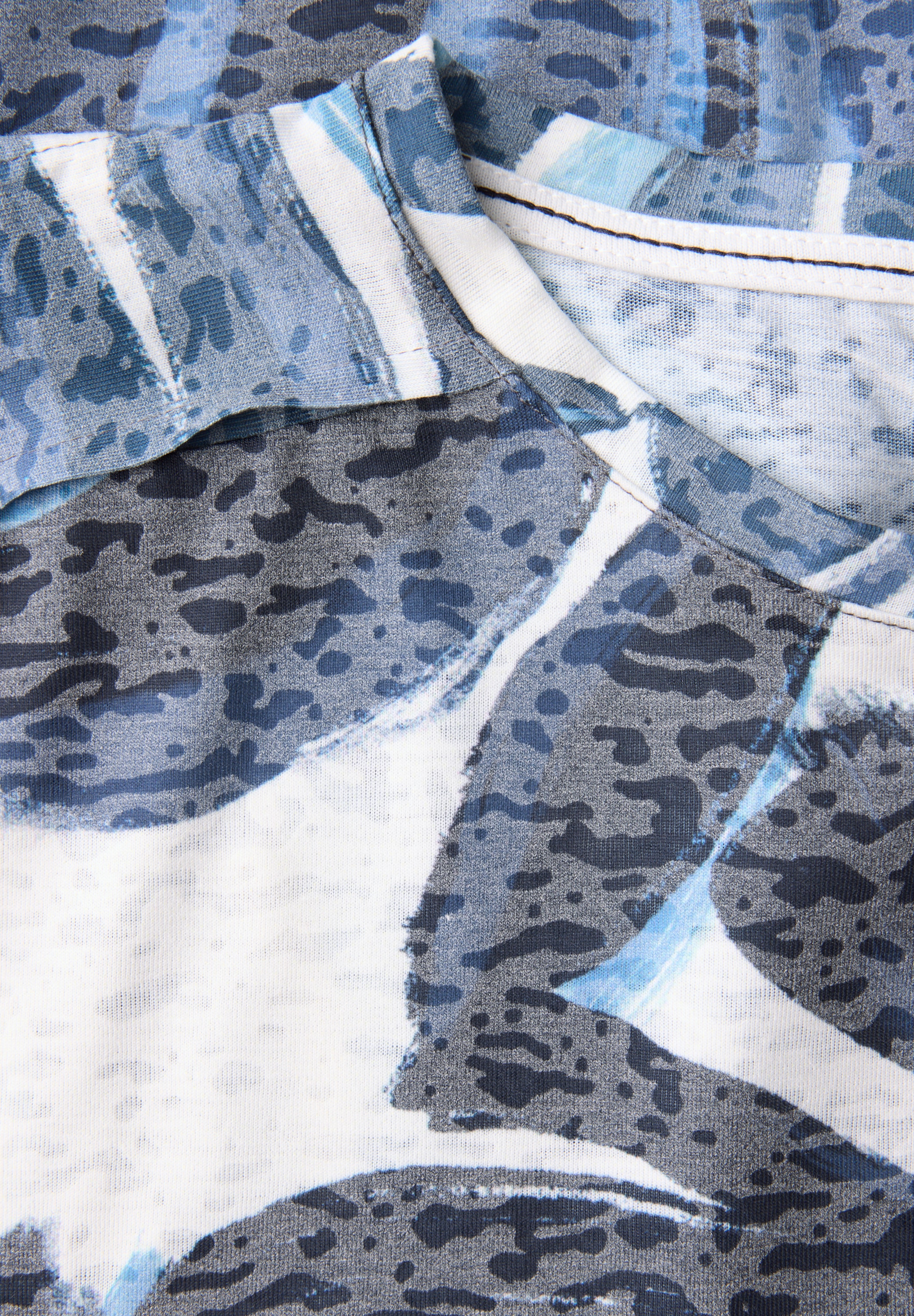 Cecil Print-Shirt , in Ausbrenner-Optik und mit floralem Muster