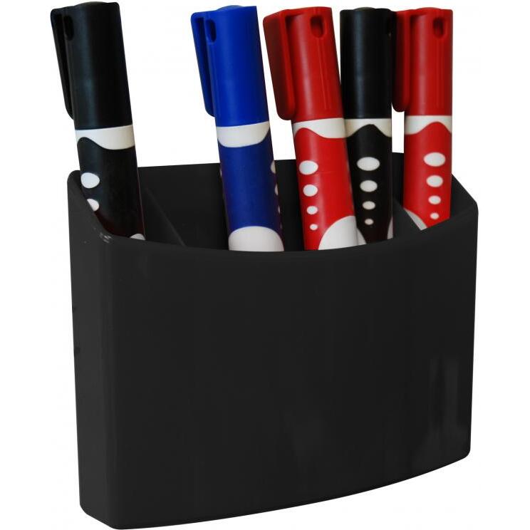 Porte marqueurs magnetique wonday 3 compartiments aimant puissant coloris noir
