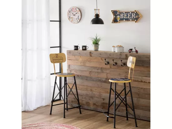 Horloge murale en bois blanc d34x2h