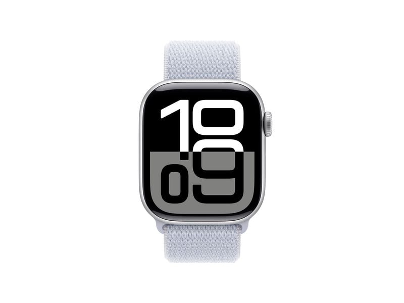 Apple Watch Series 10 42 mm Alu Silber Loop Blau Eine glatte Zehn