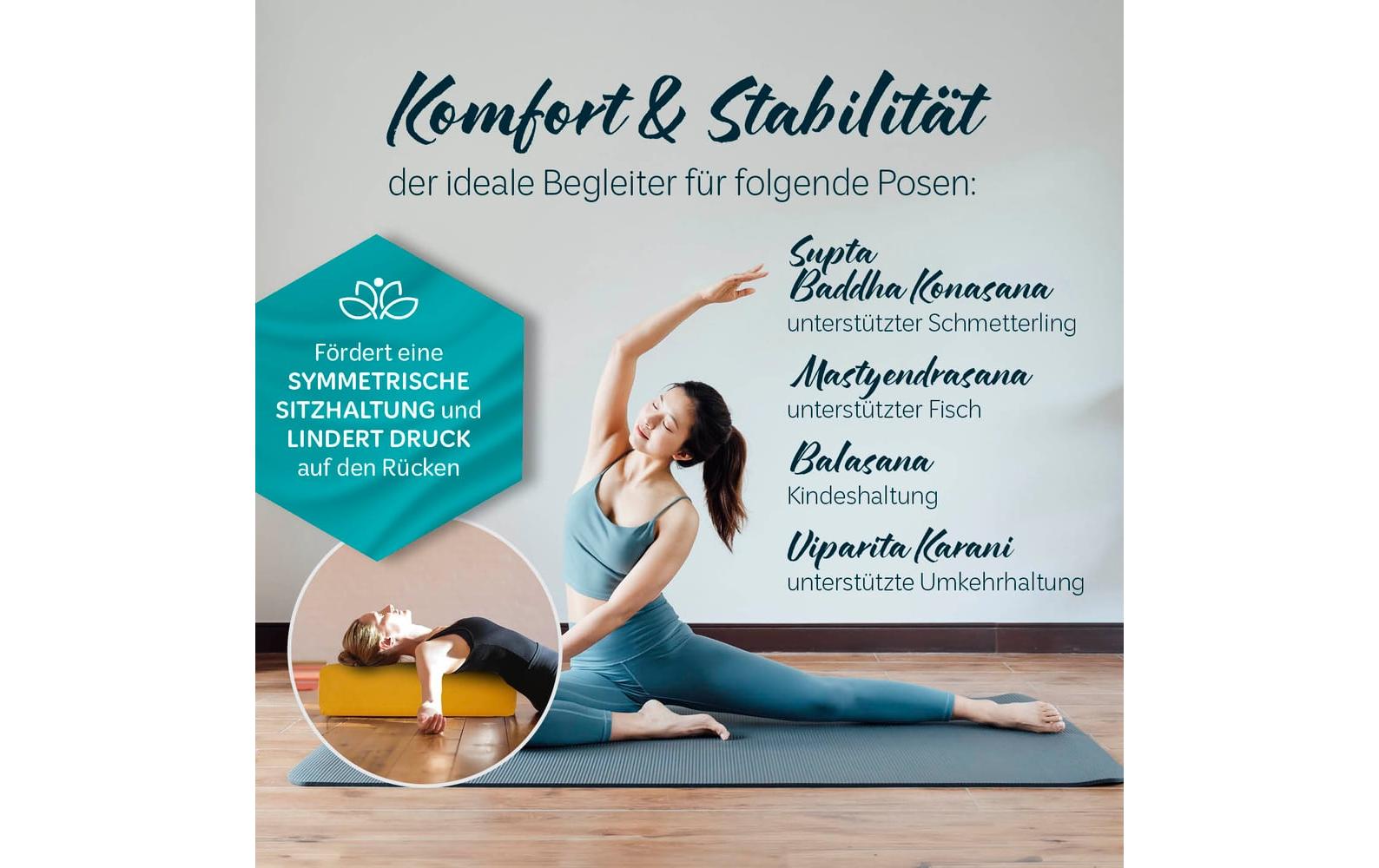 Yoga-Bolster Paravati mit Bio-Dinkelspelz GelbYoga-Zubehör