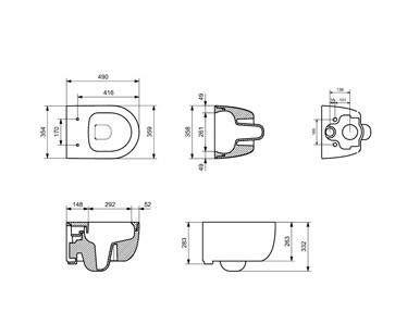 Plieger Kansas Compact randloos toilet met softclose & quick release zitting wit