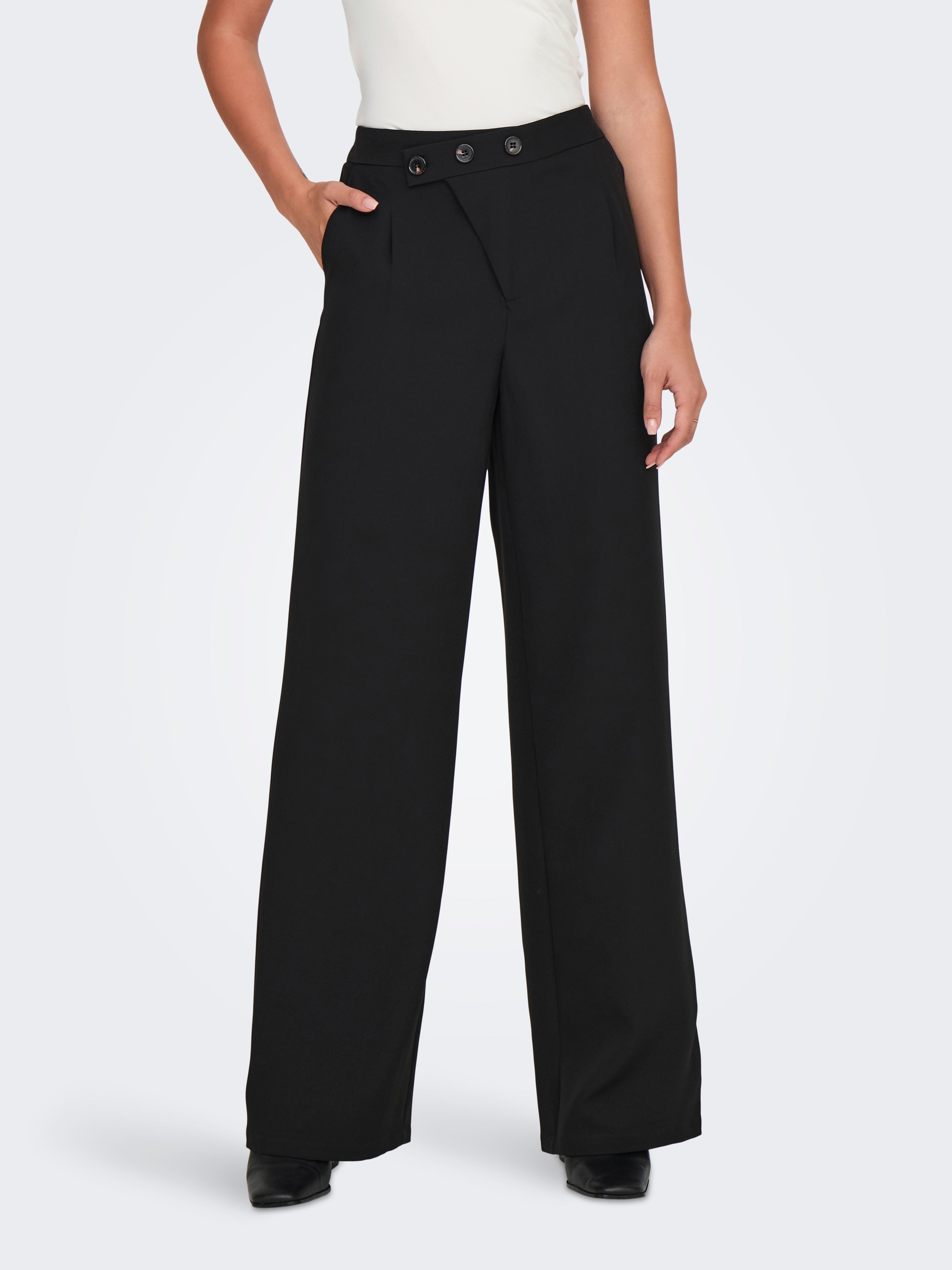 JDYHOPE Mittlere Taille Gerade geschnitten Hose Black