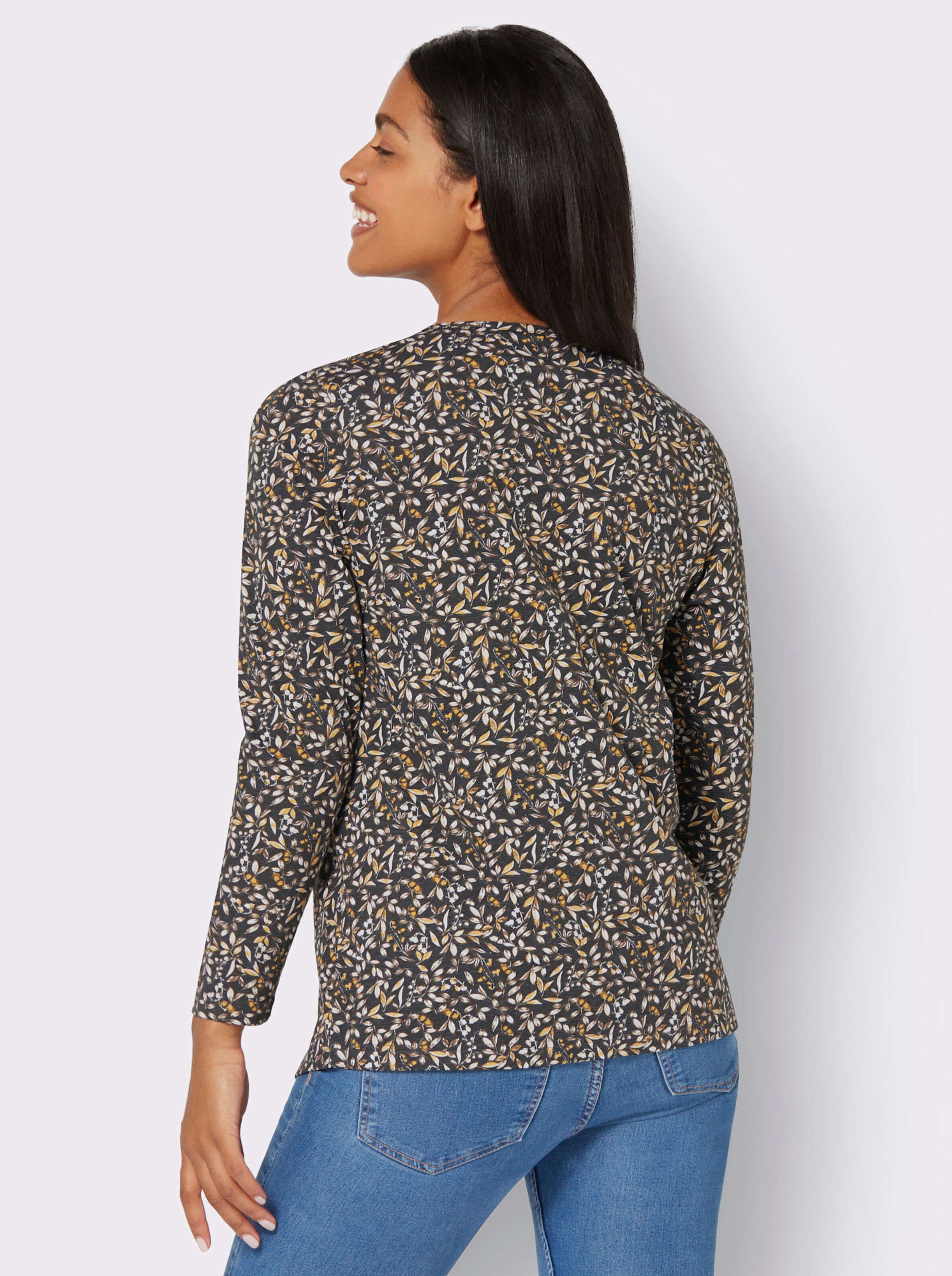 Langarmshirt mit Blüten-Dessin
