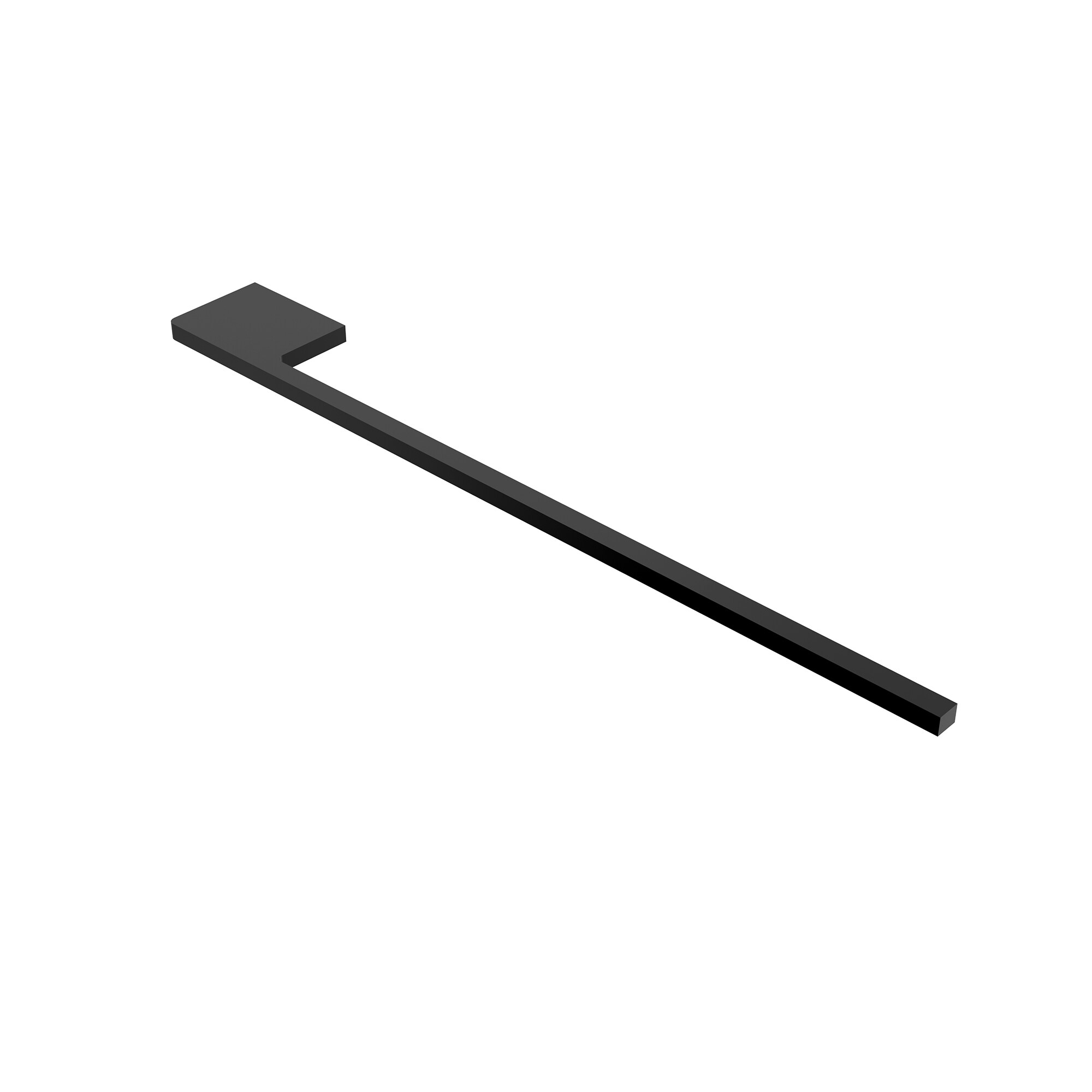 kalb | Handtuchhalter Slim für Waschtisch, schwarz, Aluminium, Länge: 400mm, Höhe: 8mm, Tiefe: 50mm