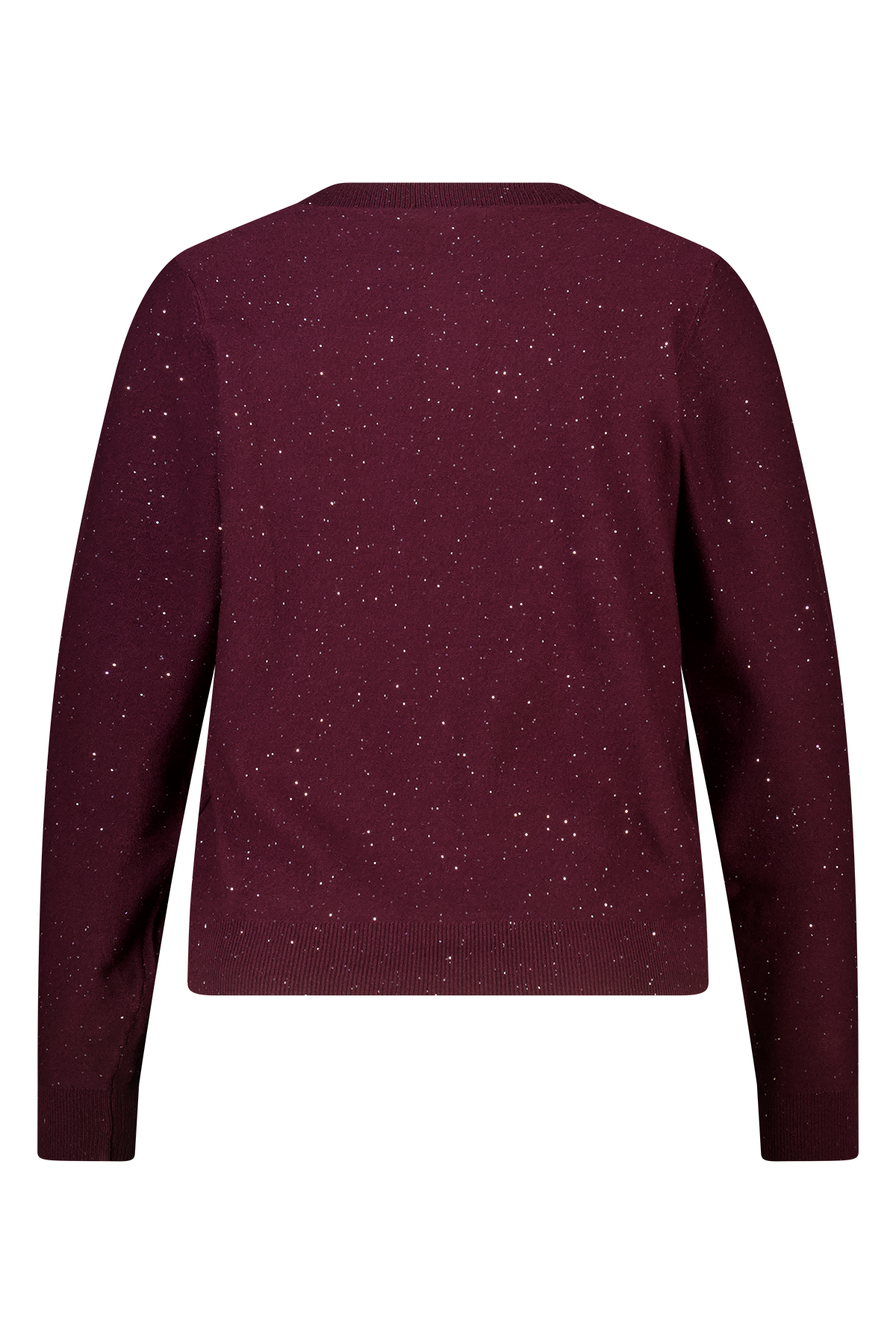 Fijn gebreid vestje met mini pailletten Bordeaux