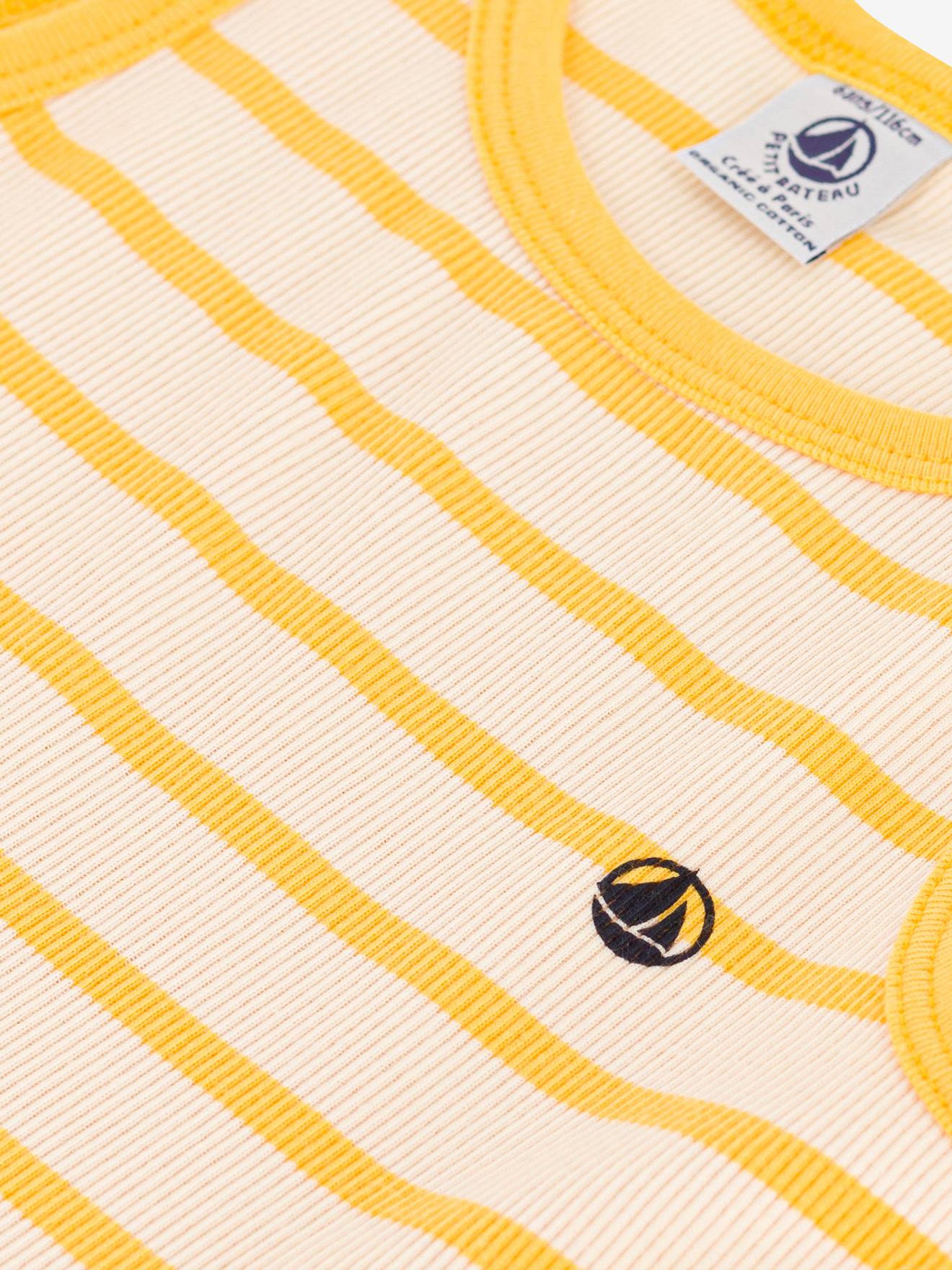 PETIT BATEAU Vestido bege de algodão orgânico sem mangas
