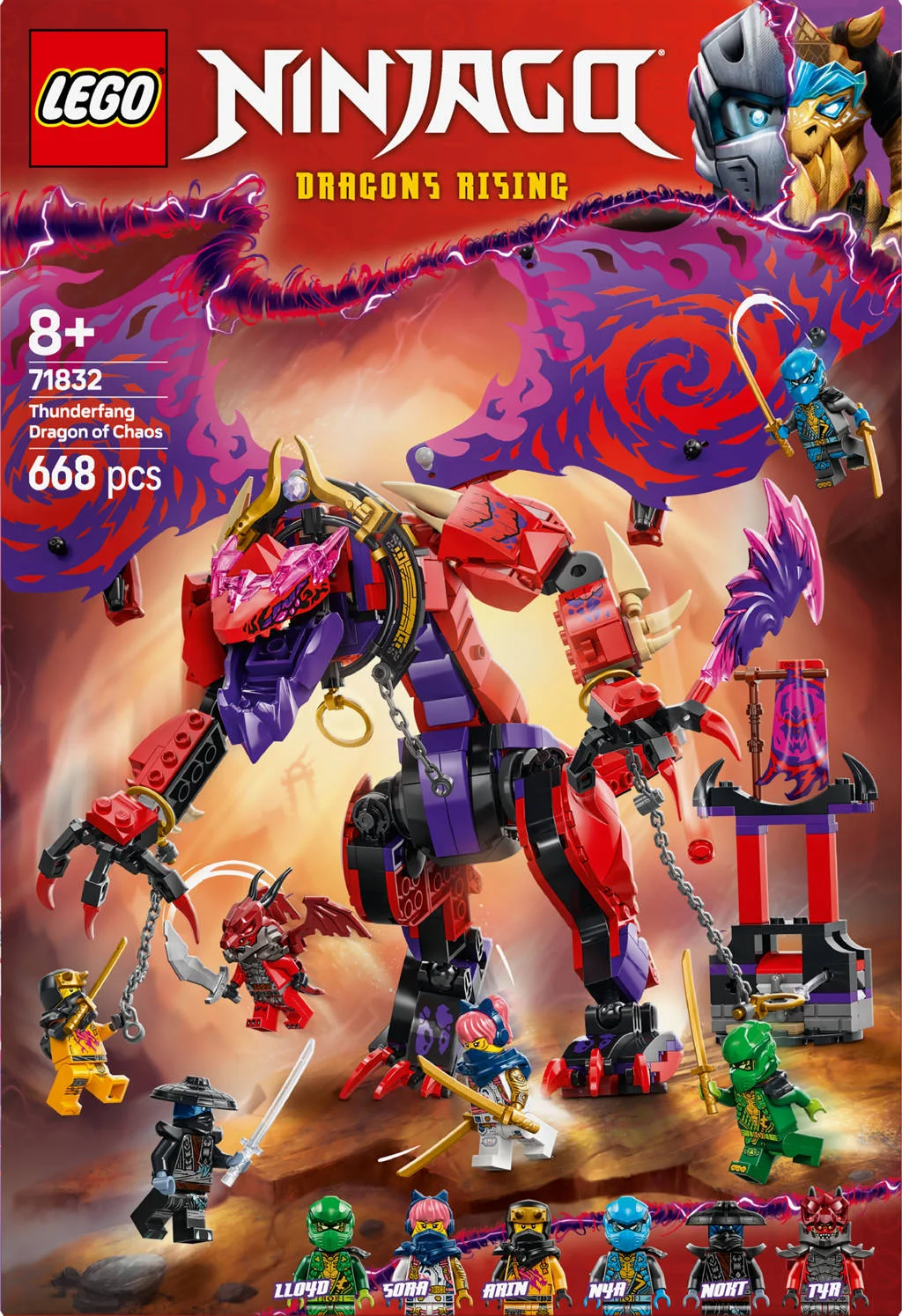 Mooie LEGO set voor leuke speelervaringBliksemtand Draak van Chaos ninjaset 71832