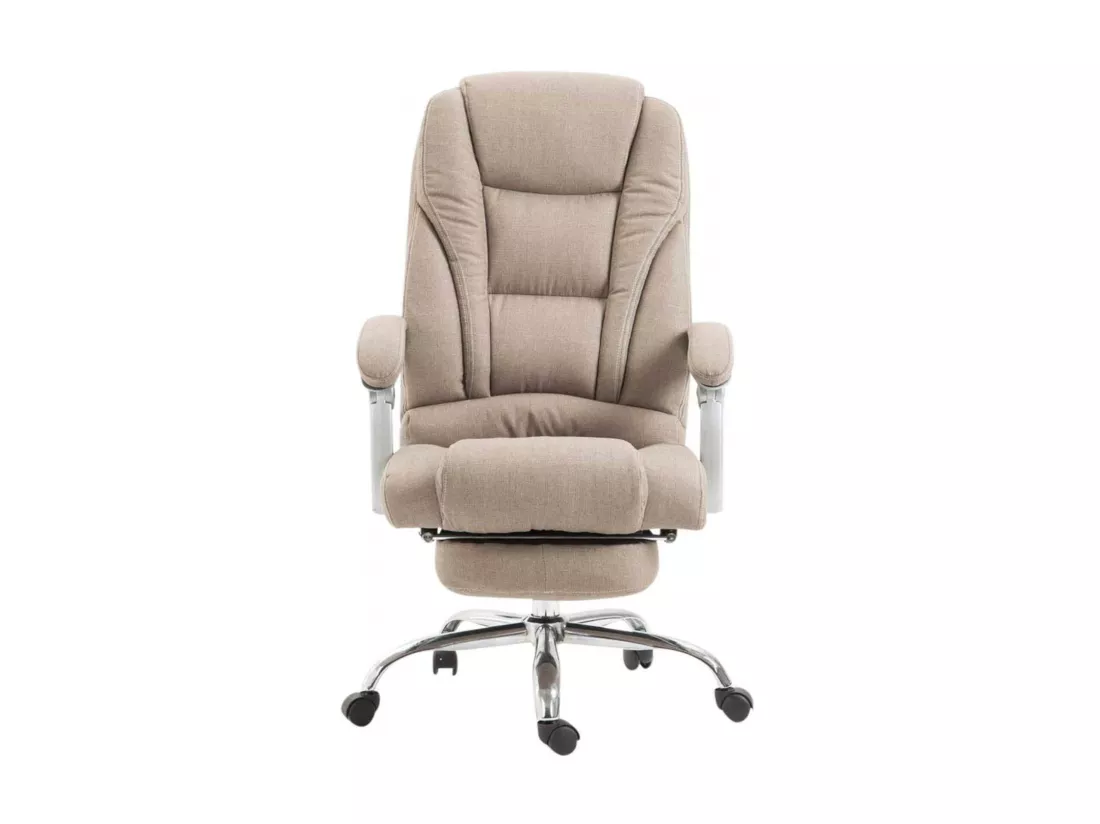 Chaise de bureau - Tissu & Métal chromé - Taupe - Pacific
