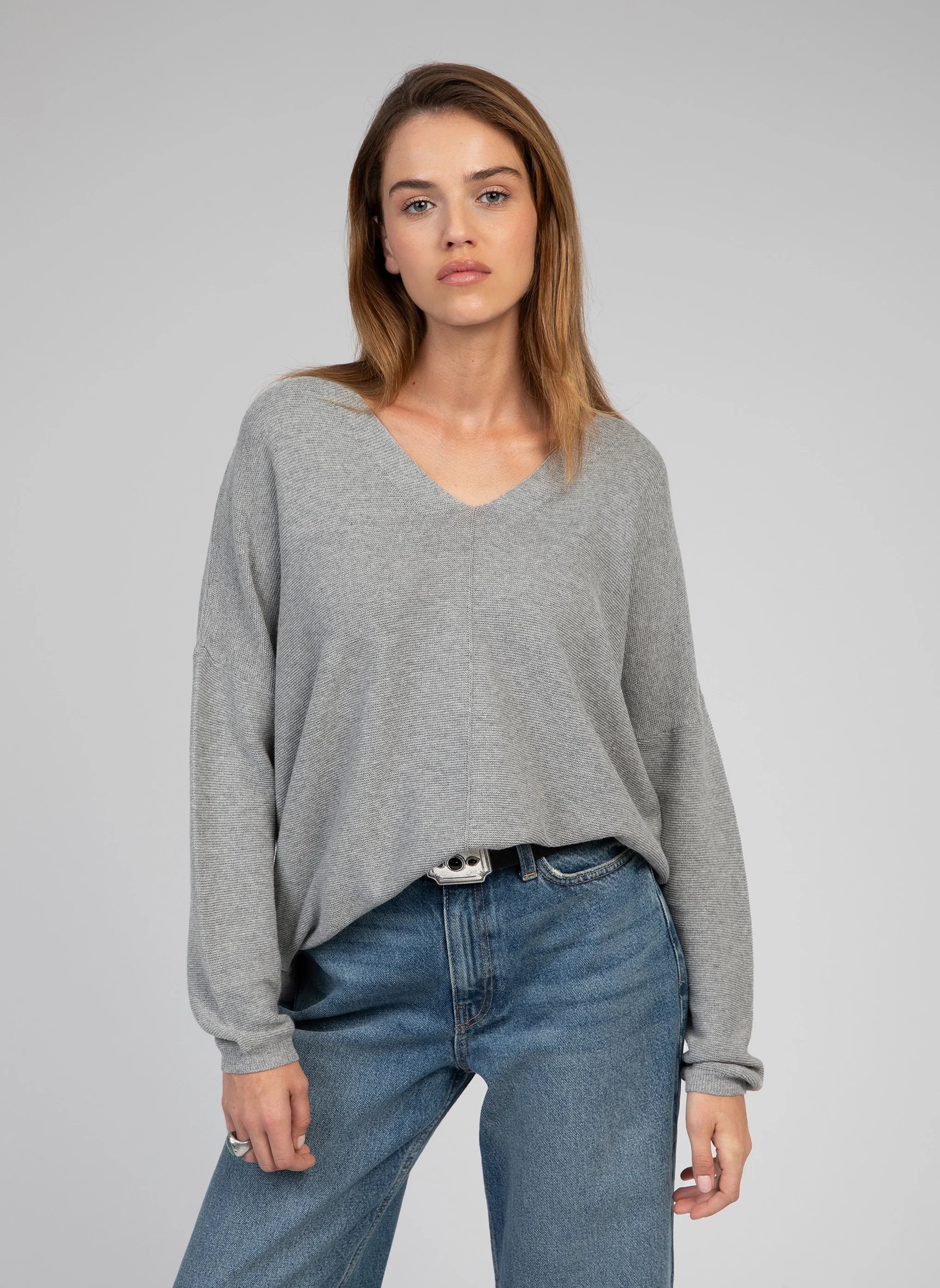 LAMAJAIC - Pull col V| Gris