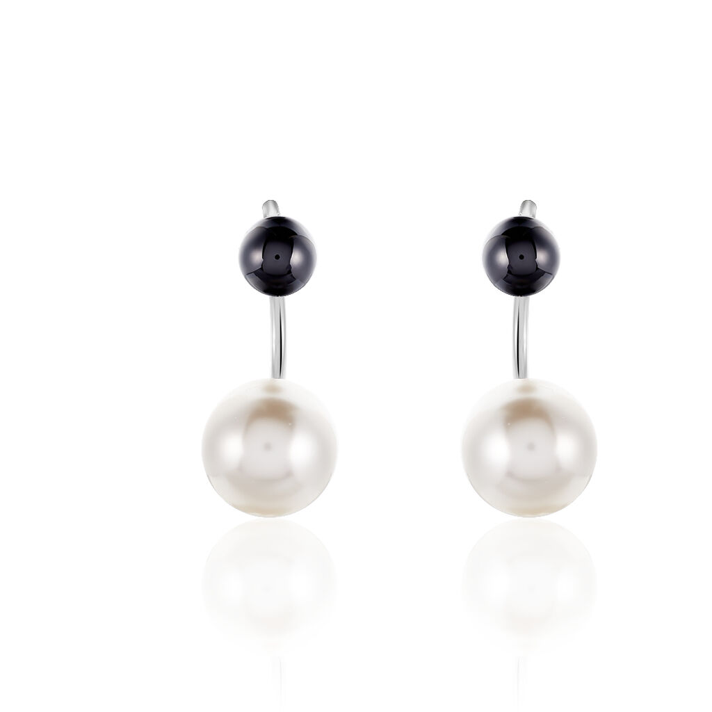Boucles D'oreilles Pendantes Alyson Argent Blanc Céramique