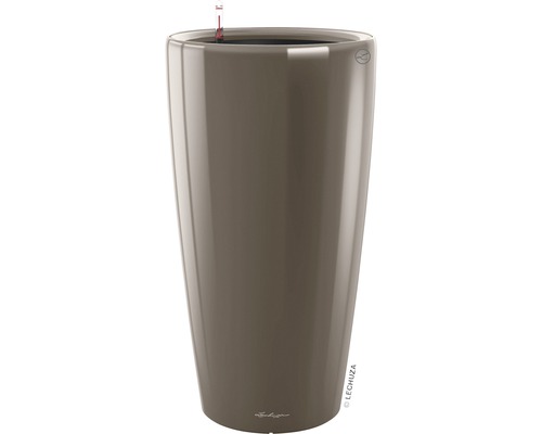 Lechuza Rondo plantenbak Ø 32 cm H 56 cm taupe incl. zelfbewateringssysteem, plantenbak, substraat, waterniveau-indicator