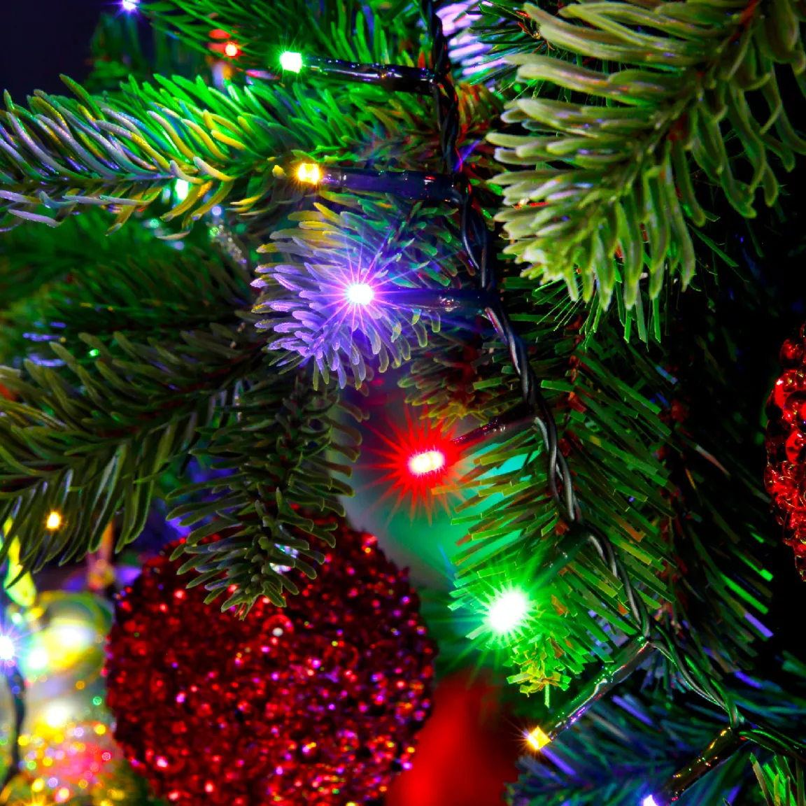 Guirlande lumineuse 7,50 m 350 LED câble vert Luxe Multicolore