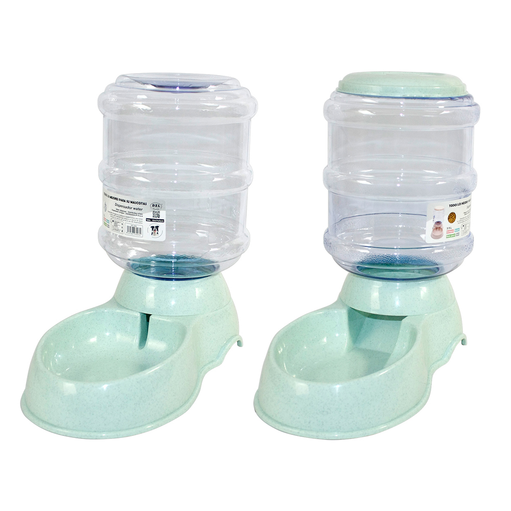 Dispensador automático de água para animais de estimação (cães e gatos) 3,5L x 2 unidades, dispensador de água e ração, cor enviada aleatoriamente.