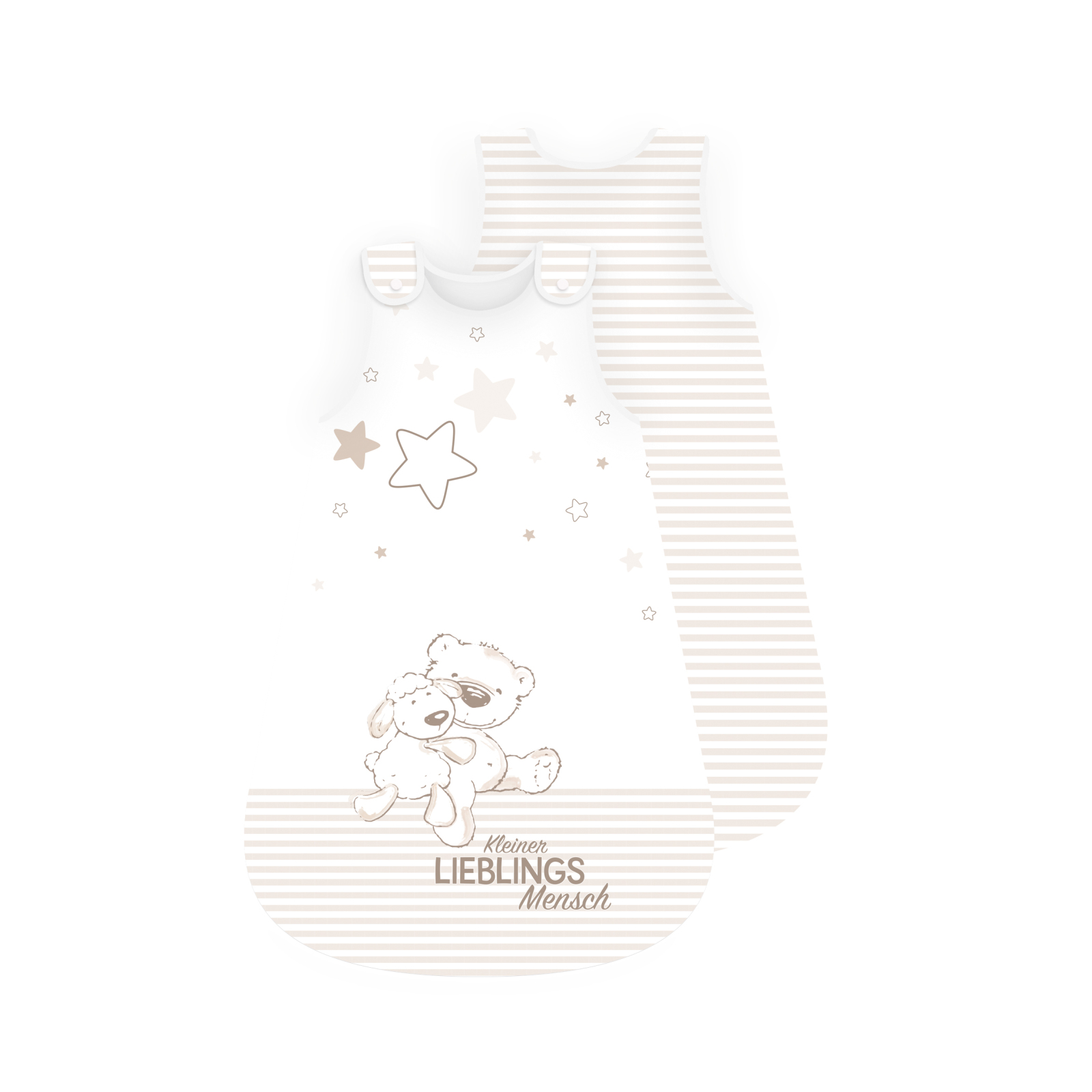 Baby-Schlafsack LIEBLINGSMENSCH - weiß-beige - 70x45 cm