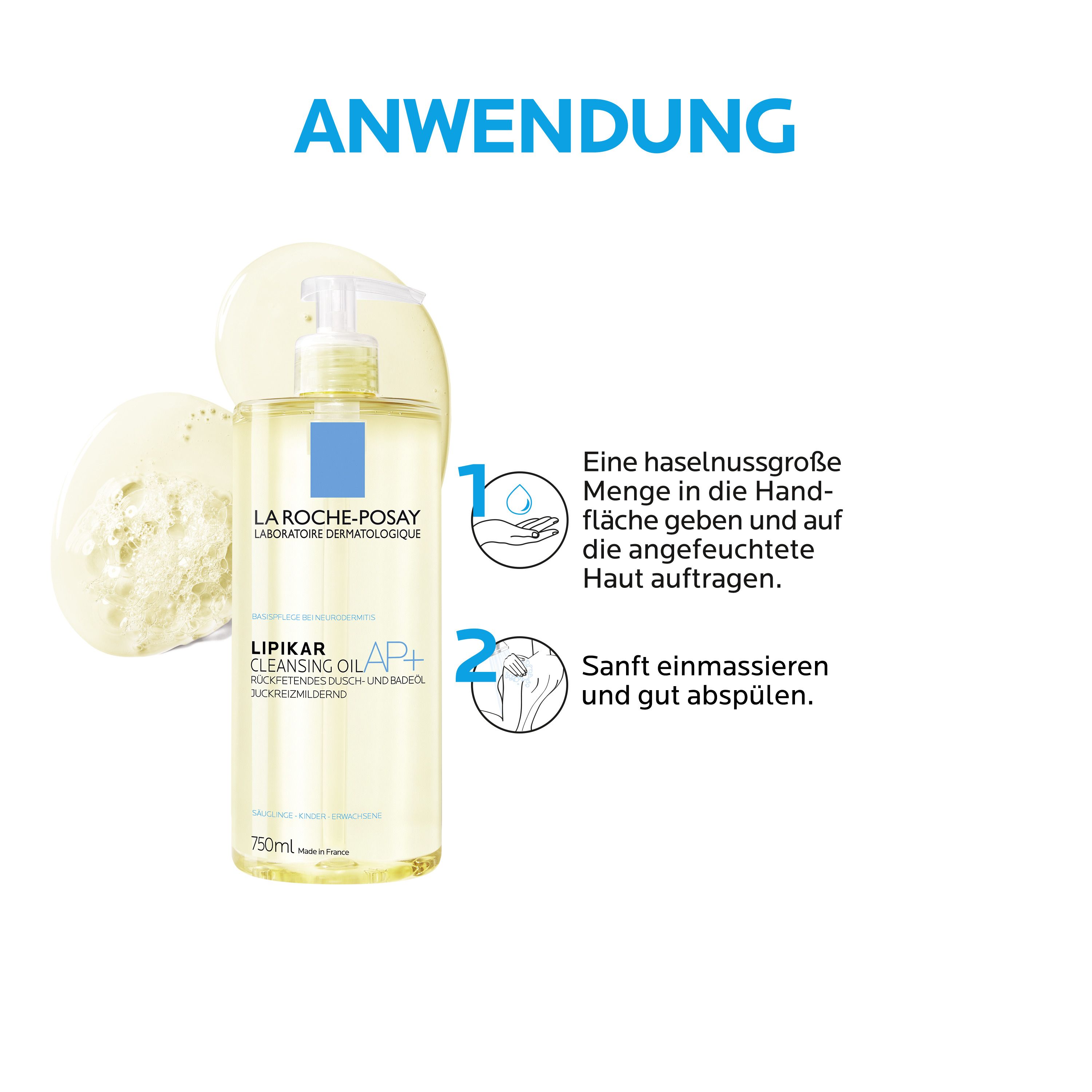 La Roche Posay Dusch- und Badeöl AP+ Rückfettendes Duschgel - Badeöl für juckende, trockene und empfindliche Haut