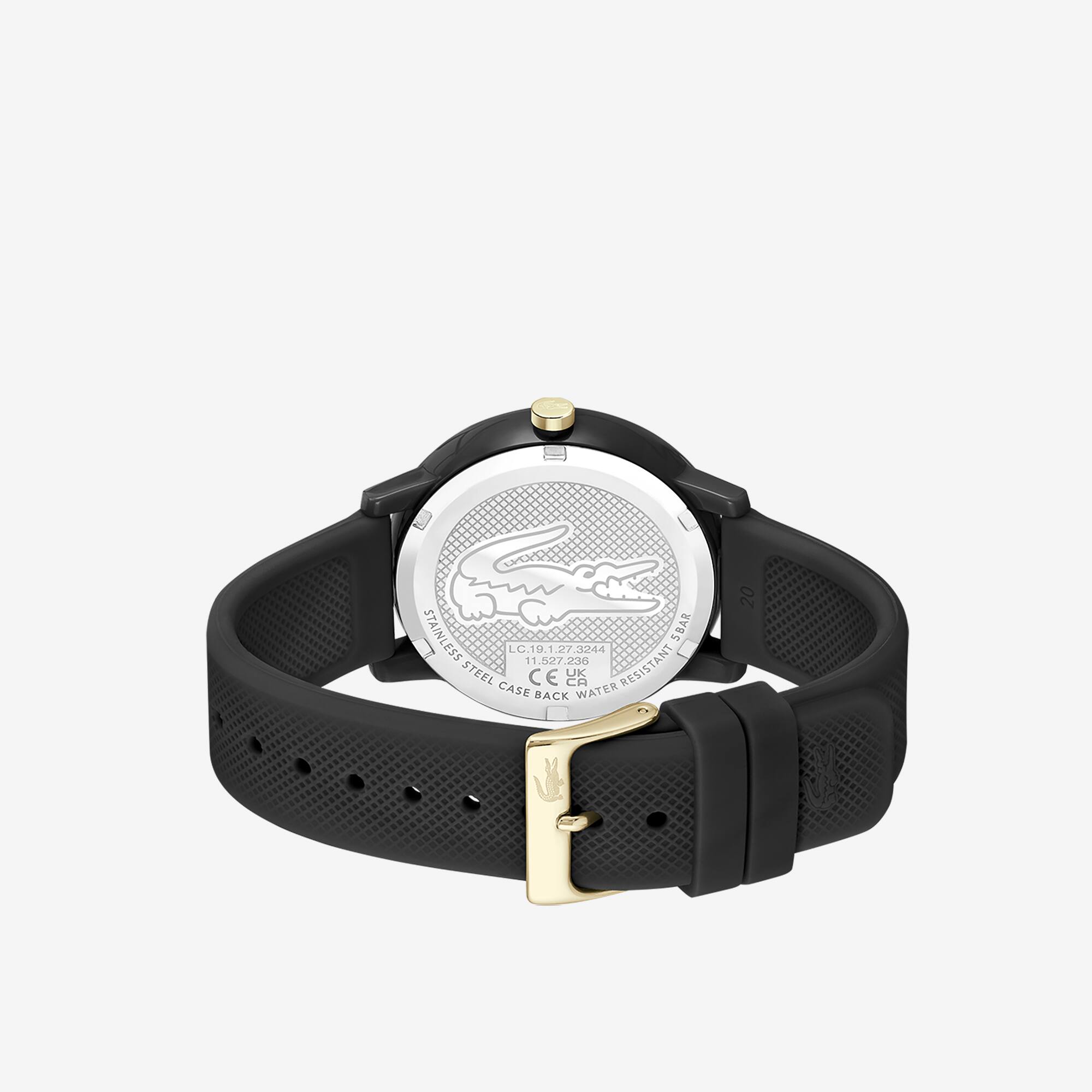 Herren LACOSTE 12.12 Armbanduhr aus schwarzem Silikon Uhren - Weiss - Lacoste - Herren
