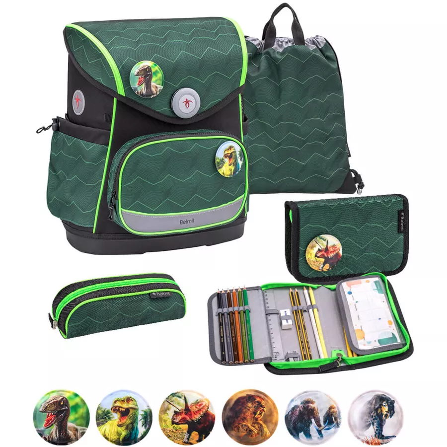 Belmil Schulranzen Premium Compact Plus Set 5-teilig Twist of Lime