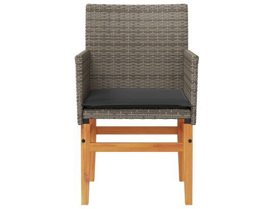VIDAXL - Chaises de jardin coussins lot de 2 gris résine tressée et b...