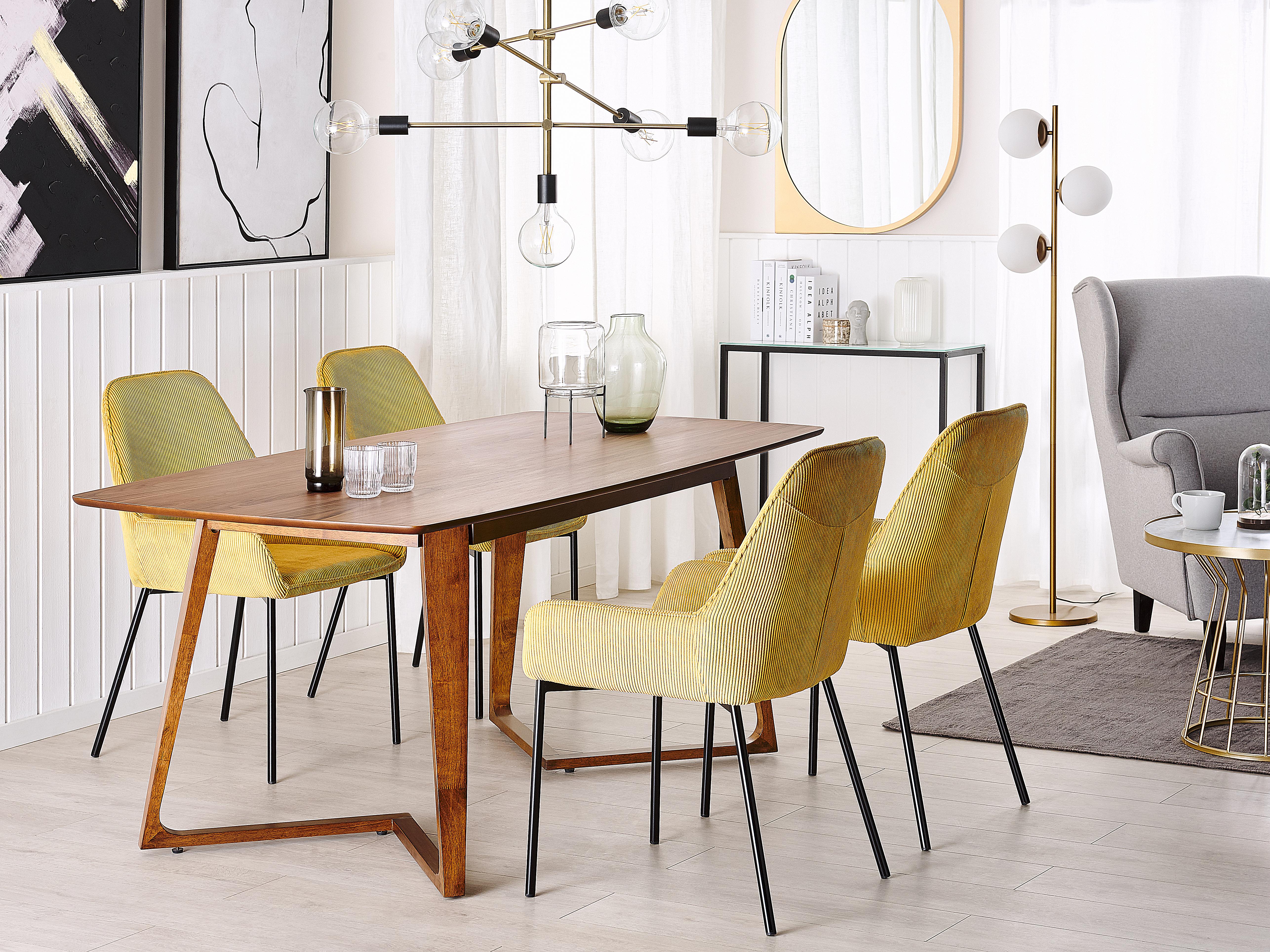 Eettafel HUXTER Donker walnoothout 90 cm 180 cm