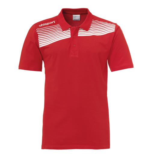Camisa Polo League 2.0 Vermelha/Branca Uhlsport
