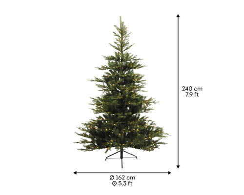 Kunstkerstboom Everlands Grandis, verlicht, H 240 cm, groen, incl. LED