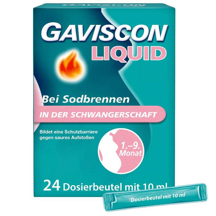 GAVISCON® Liquid Suspension bei Sodbrennen in der Schwangerschaft, 24X10 ml