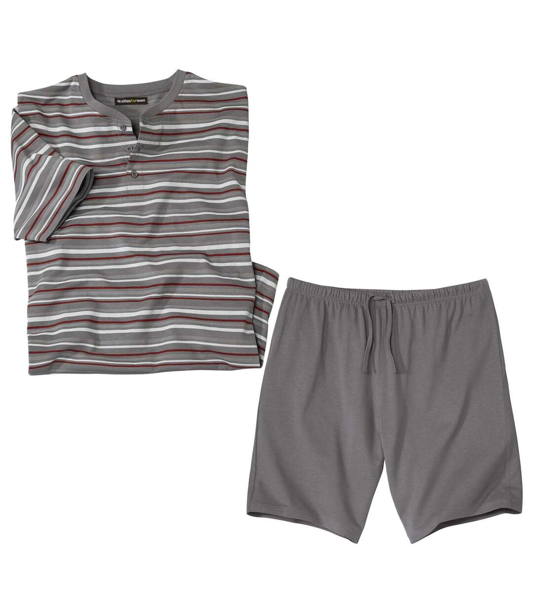 Pyjashort à Col Tunisien Rayé