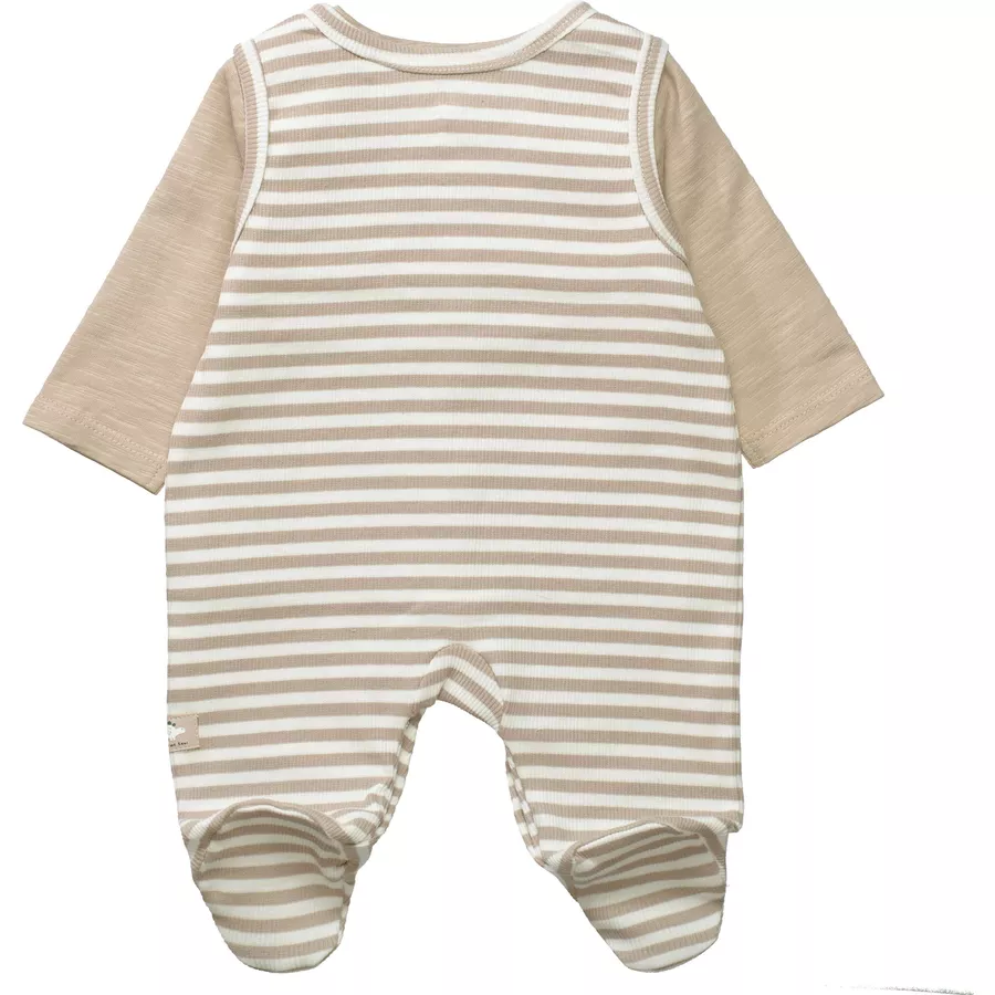STACCATO Strampler+Shirt taupe gestreift