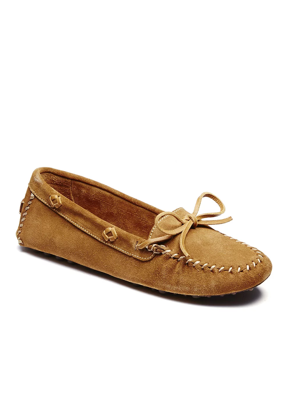 MOCASSIN FANCY DRIVER INDIAN LACE VELOURS COGNAC