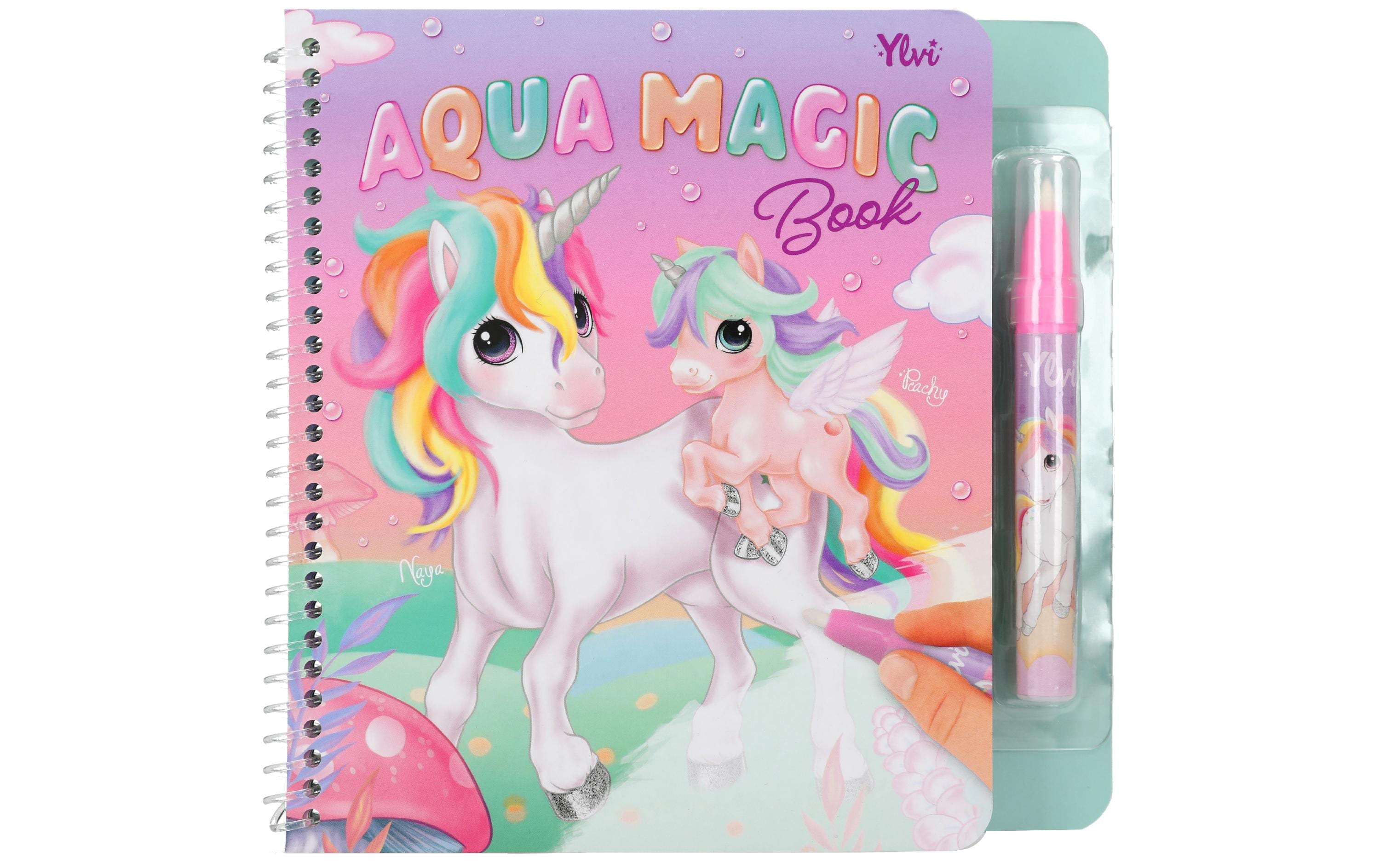 Malbuch Aqua Magic Unicorn Ylvi 5 SeitenMalbuch mit Wasser-Stift für Kinder