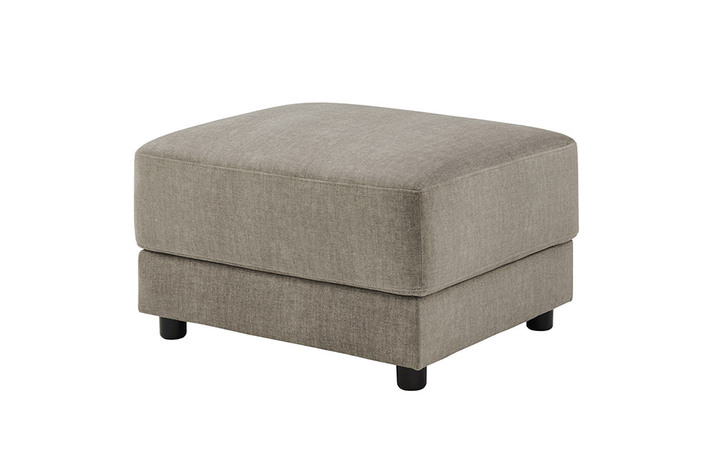 Moderner Hocker LOFT 75cm taupe Vogue Velours Samt Nosagfederung Taschenfederkern