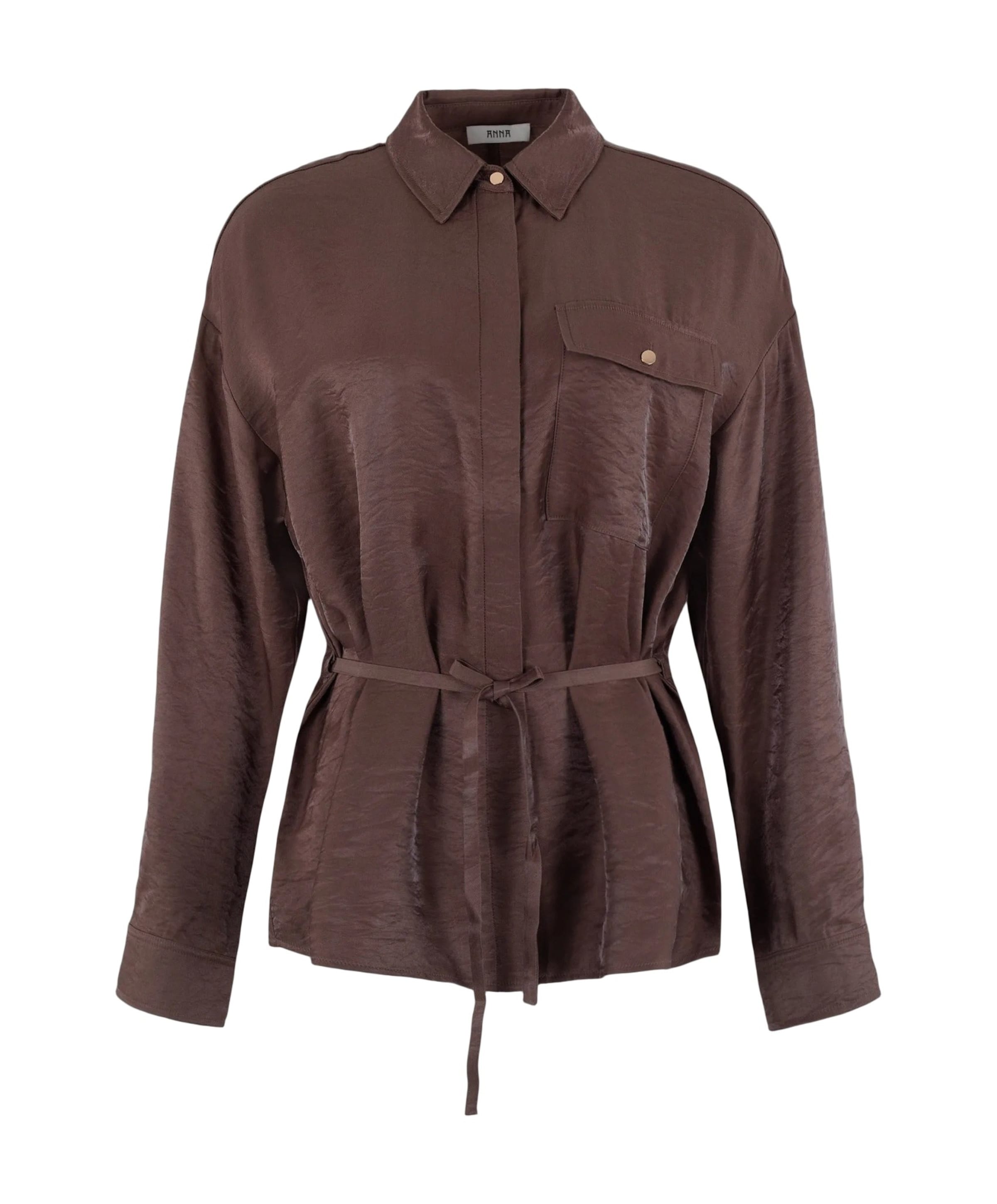 Anna Dames blouse bruin