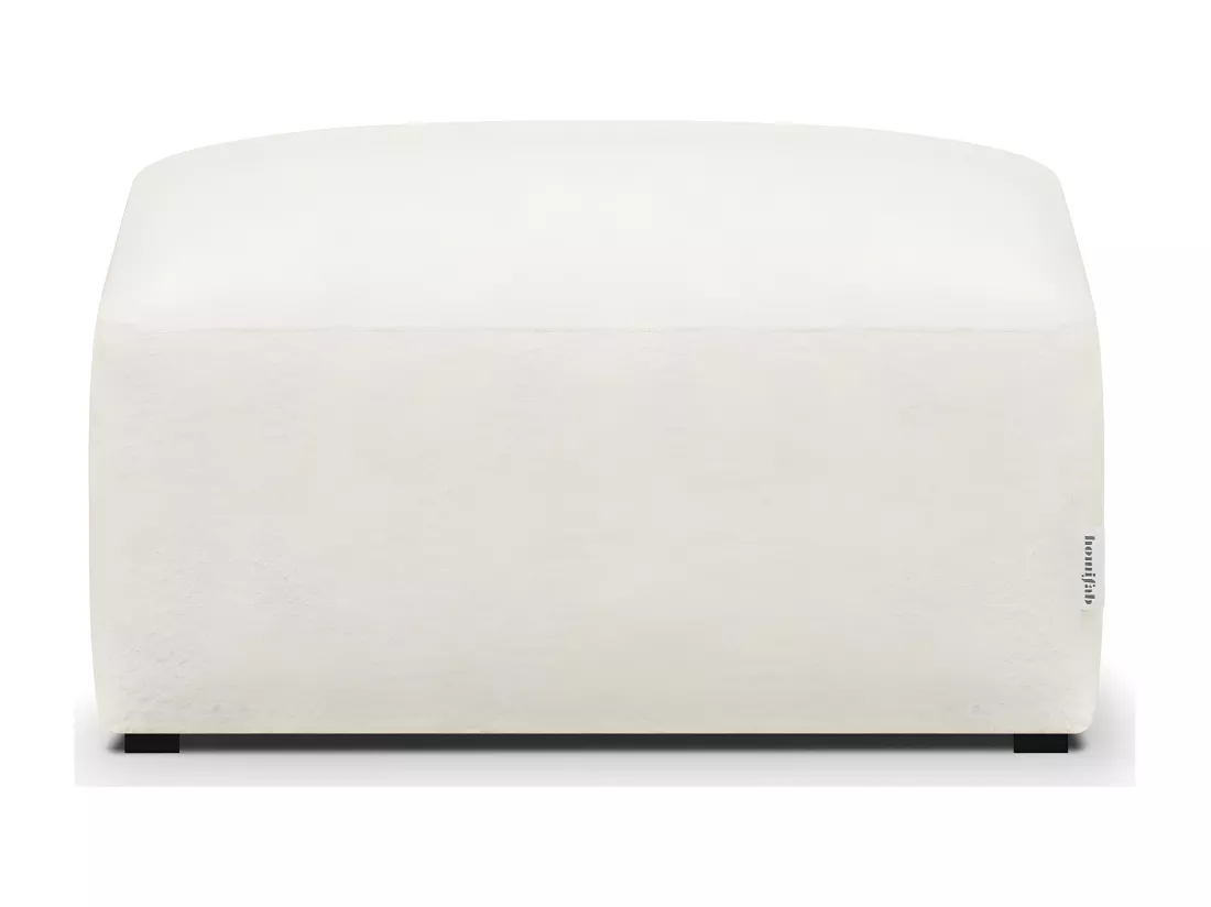Pouf / repose-pieds modulable en tissu bouclette écru - Modulo