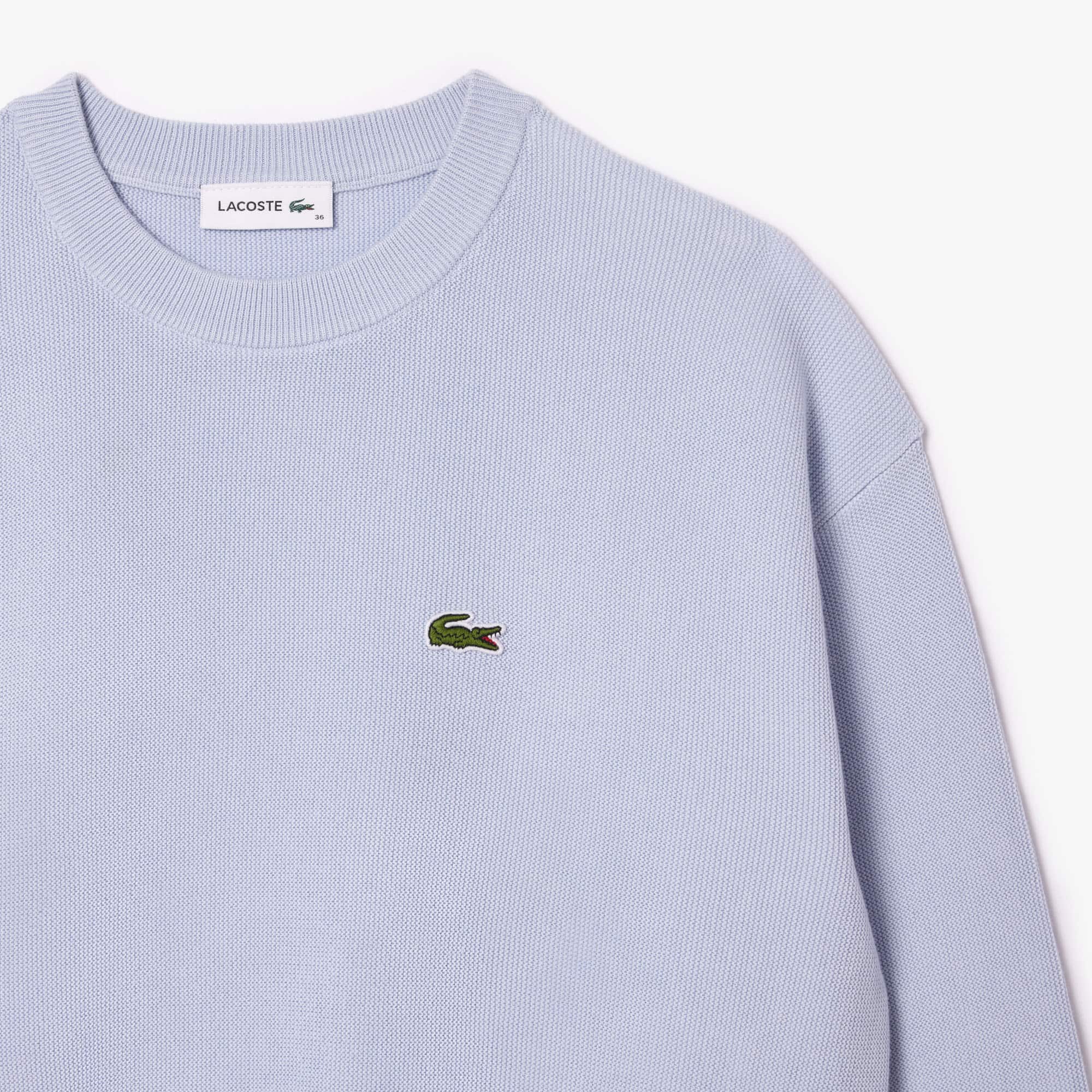 Pull col rond femme Lacoste en coton biologique Pullovers - Bleu - Lacoste - Femme