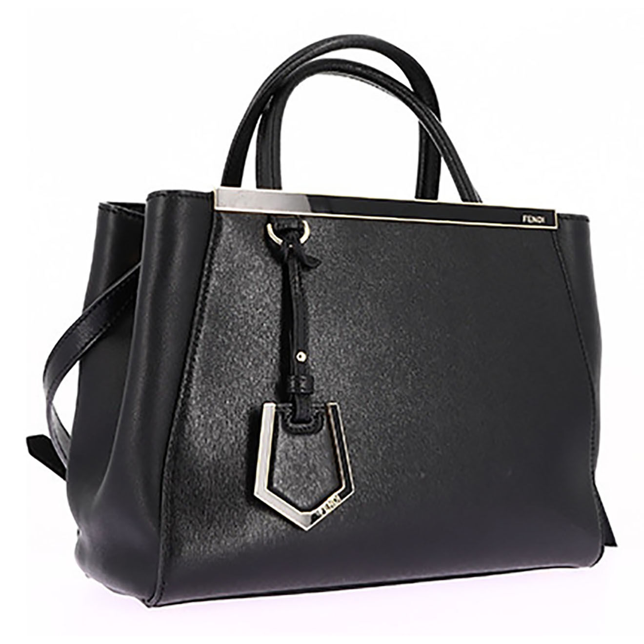 Fendi Sac à main 2jours en Cuir noir - Très bon état - L.27 cm