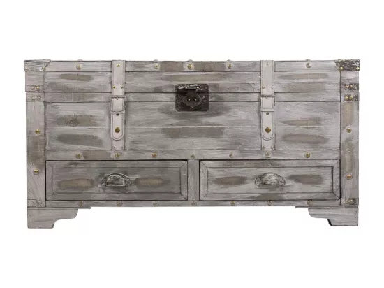 Coffre en bois blanc 90x45x45,5h