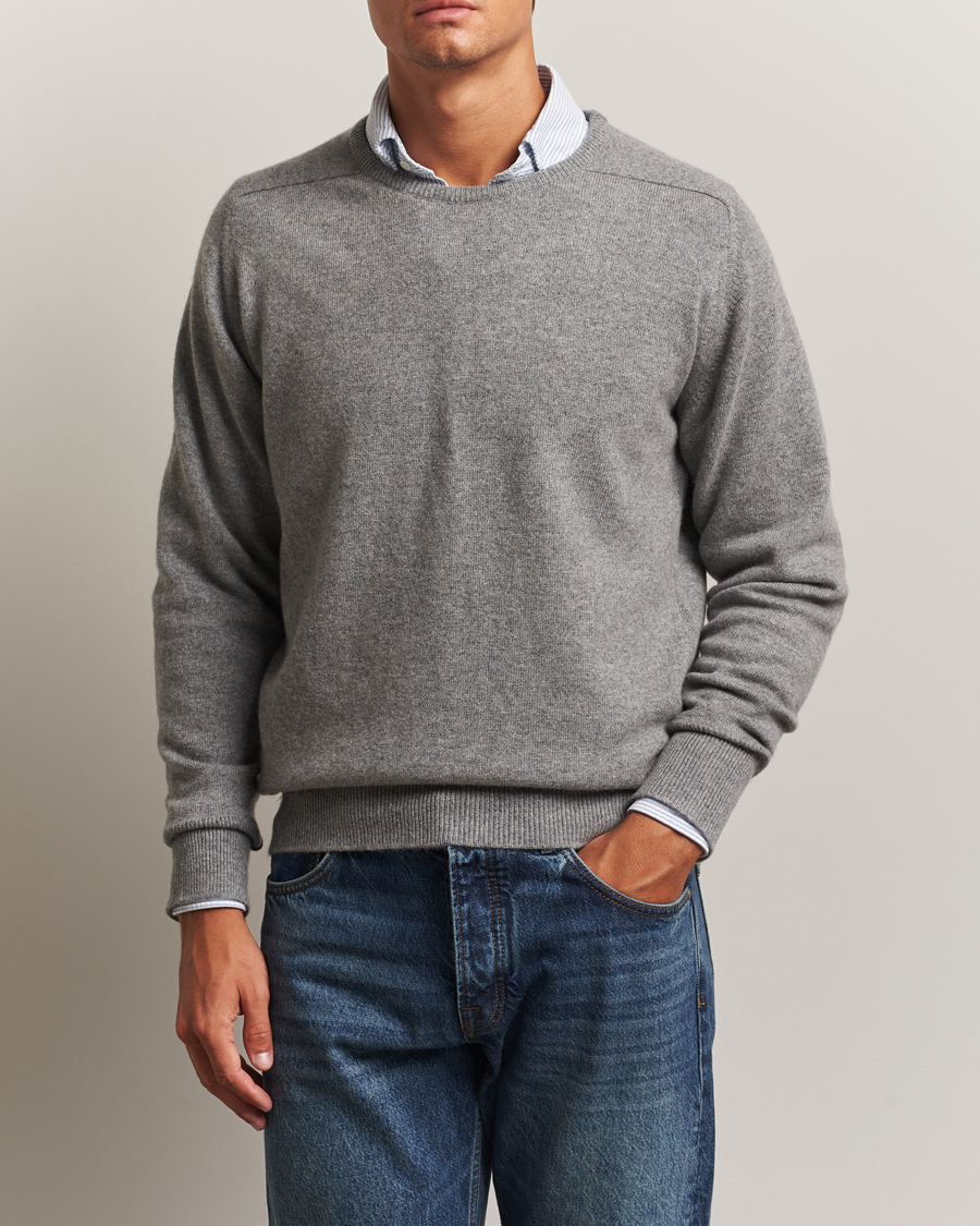William Lockie Melrose Cashmere Crew Neck Grey