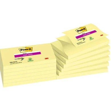 Bloc-notes post-it recharge z-notes 127x76mm 90f super z-notes repositionnables