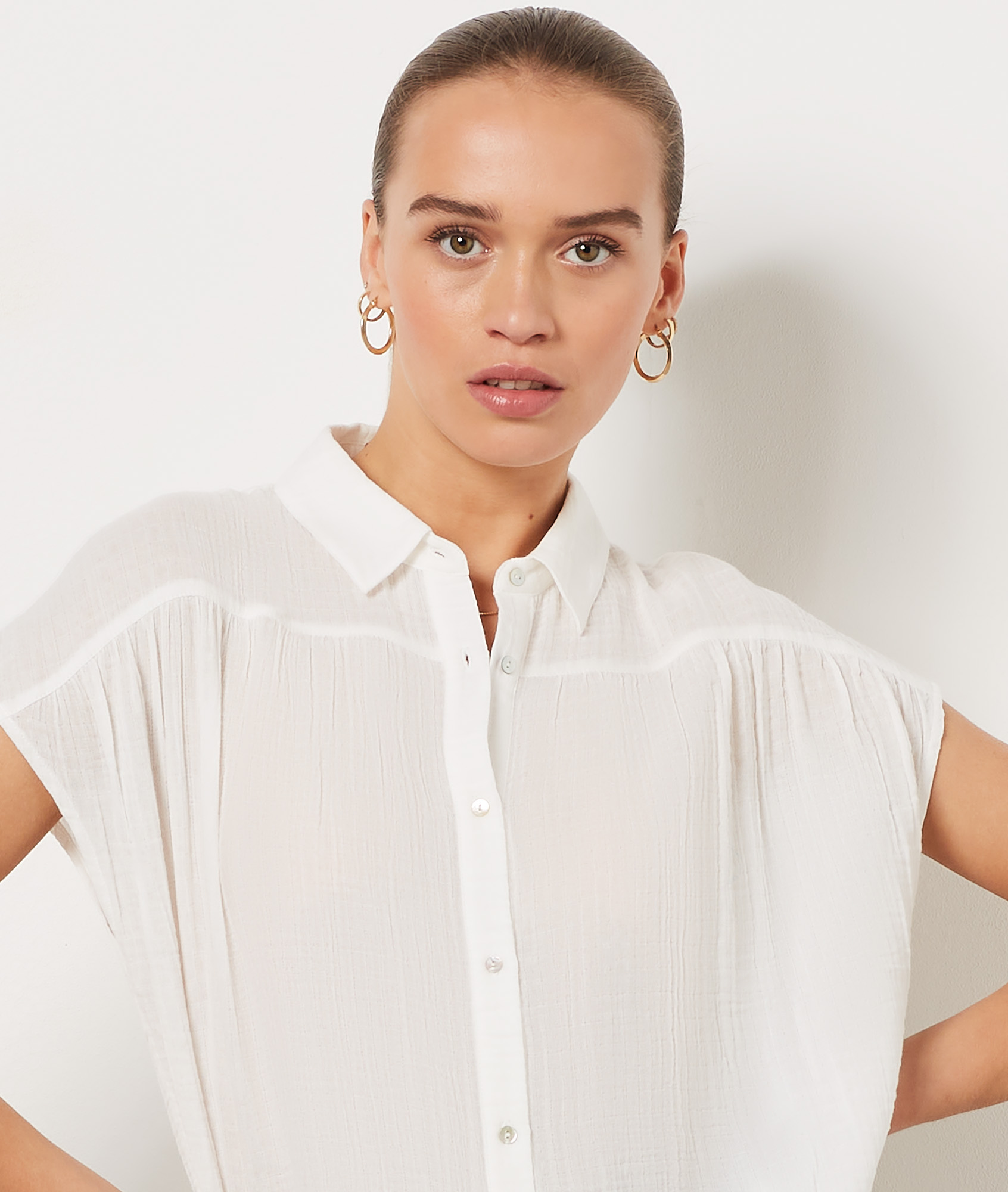 Chemise sans manches 100% coton