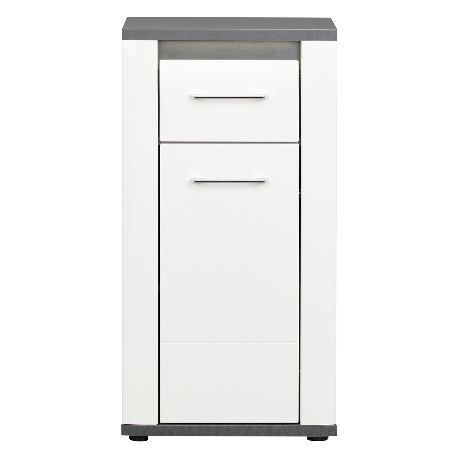 Luca Bessoni Unterschrank ALASSIO - weiß Hochglanz - Matera dunkel - 82 cm hoch