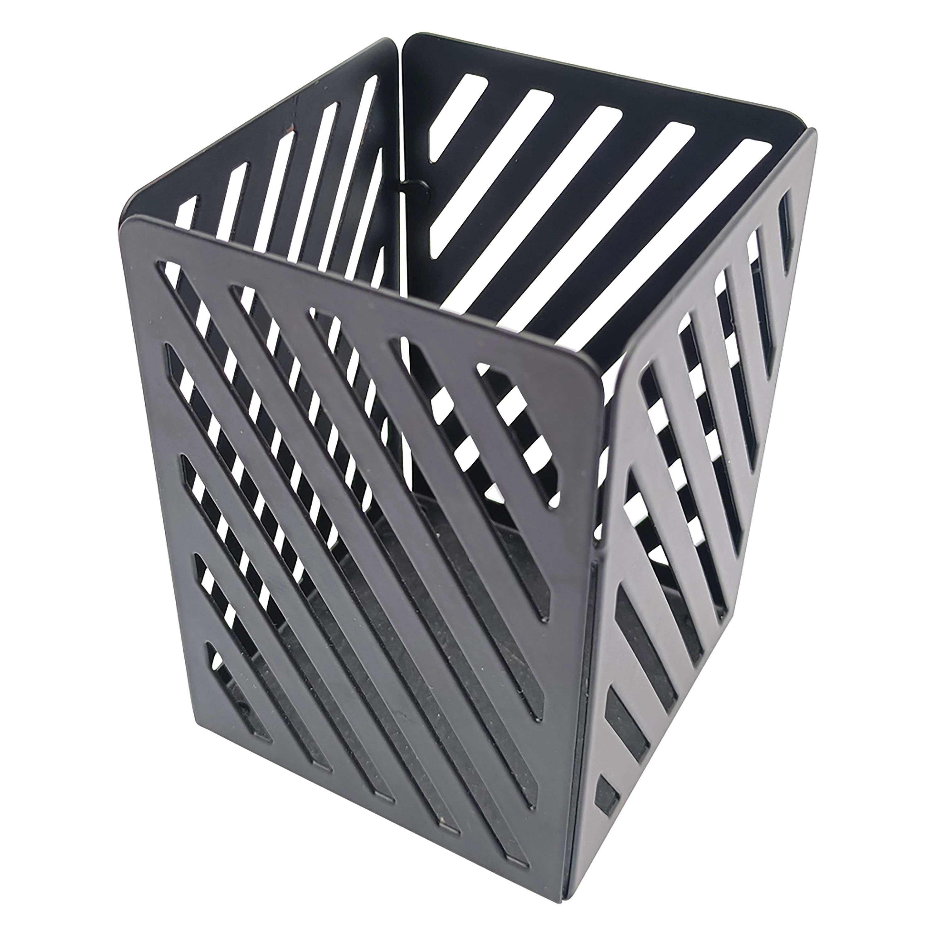 PORTA-LÁPIS AUCHAN EM METAL PRETO 7X7X10CM